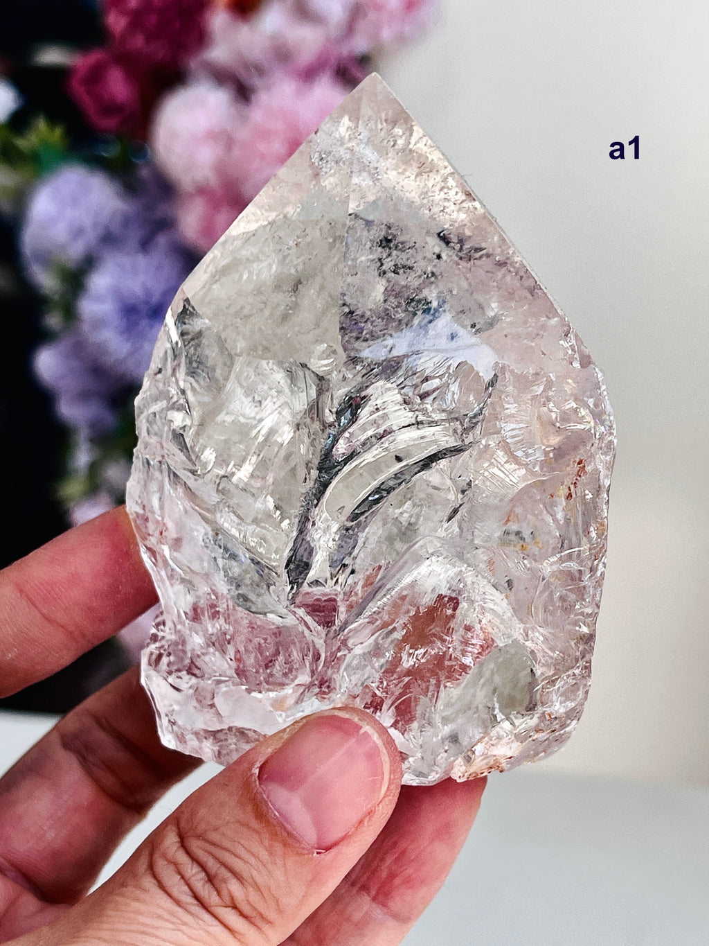 Quartz Crystal Semi-polished Point
