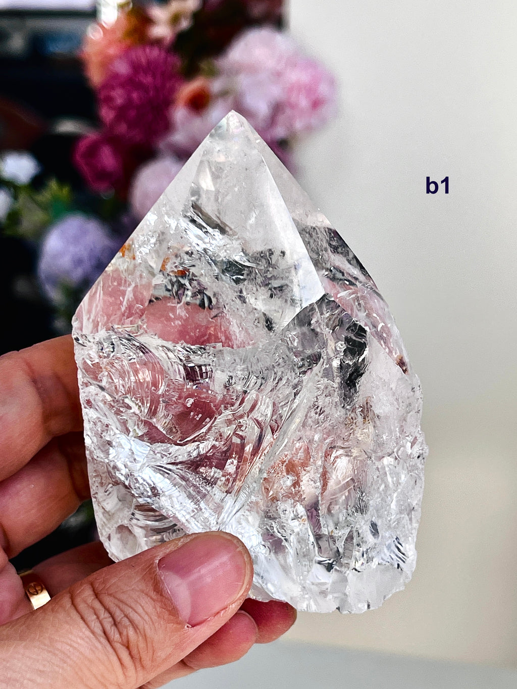 Quartz Crystal Semi-polished Point