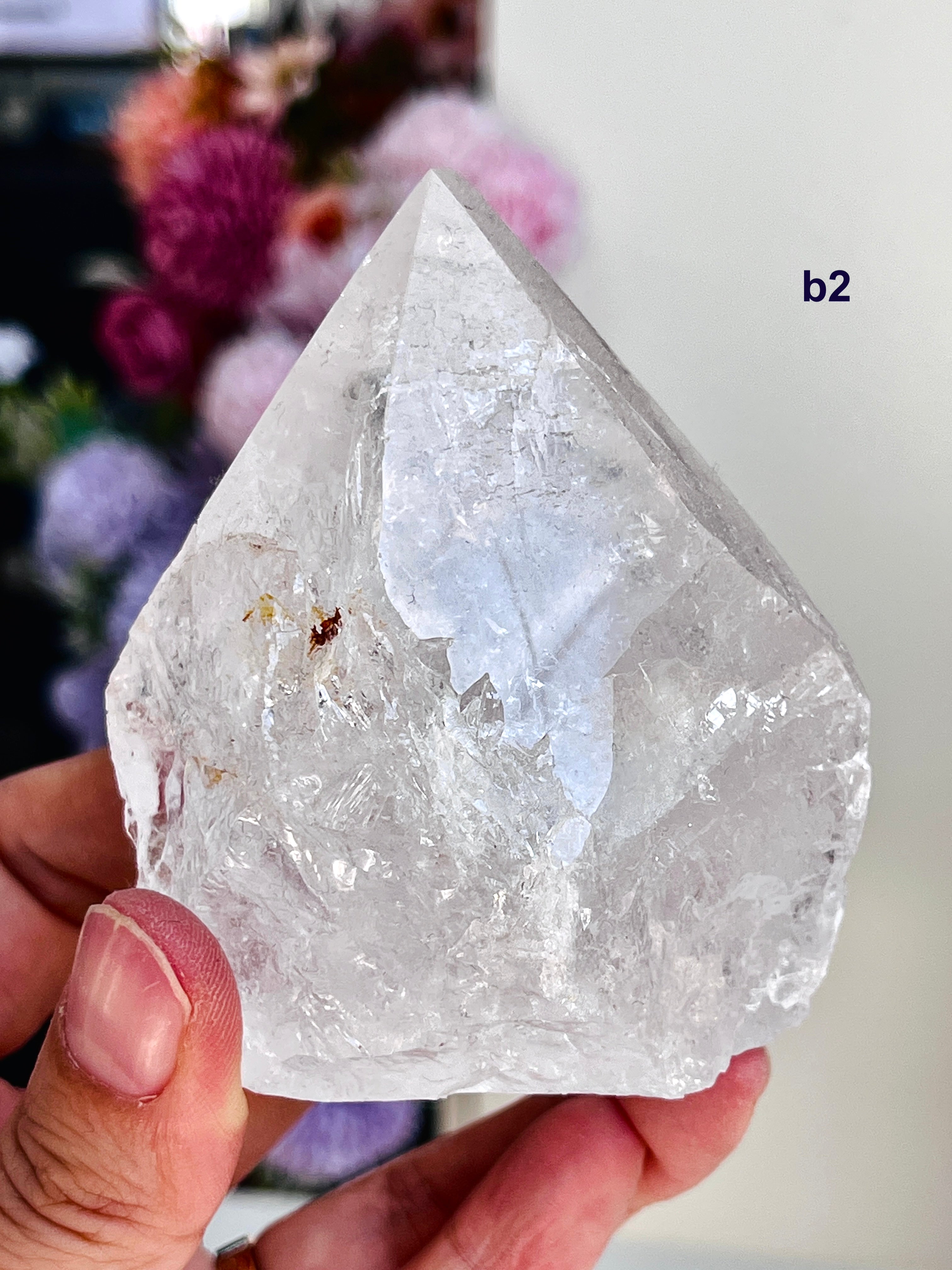 Quartz Crystal Semi-polished Point