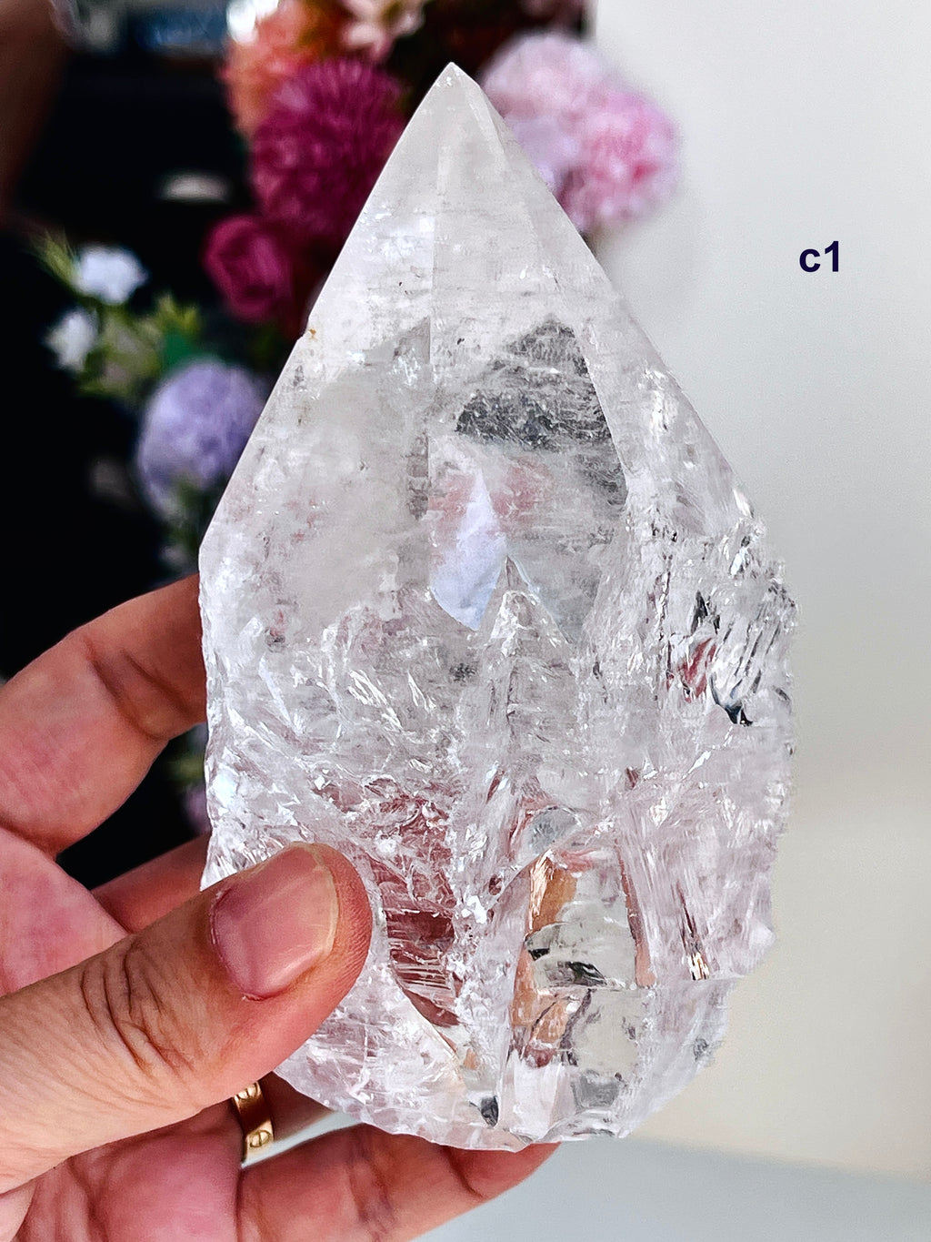 Quartz Crystal Semi-polished Point