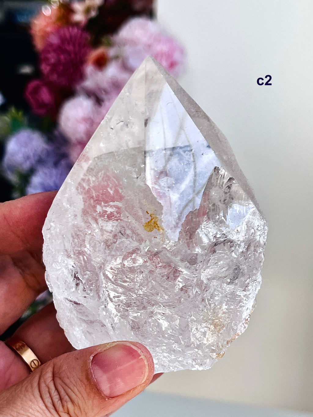 Quartz Crystal Semi-polished Point