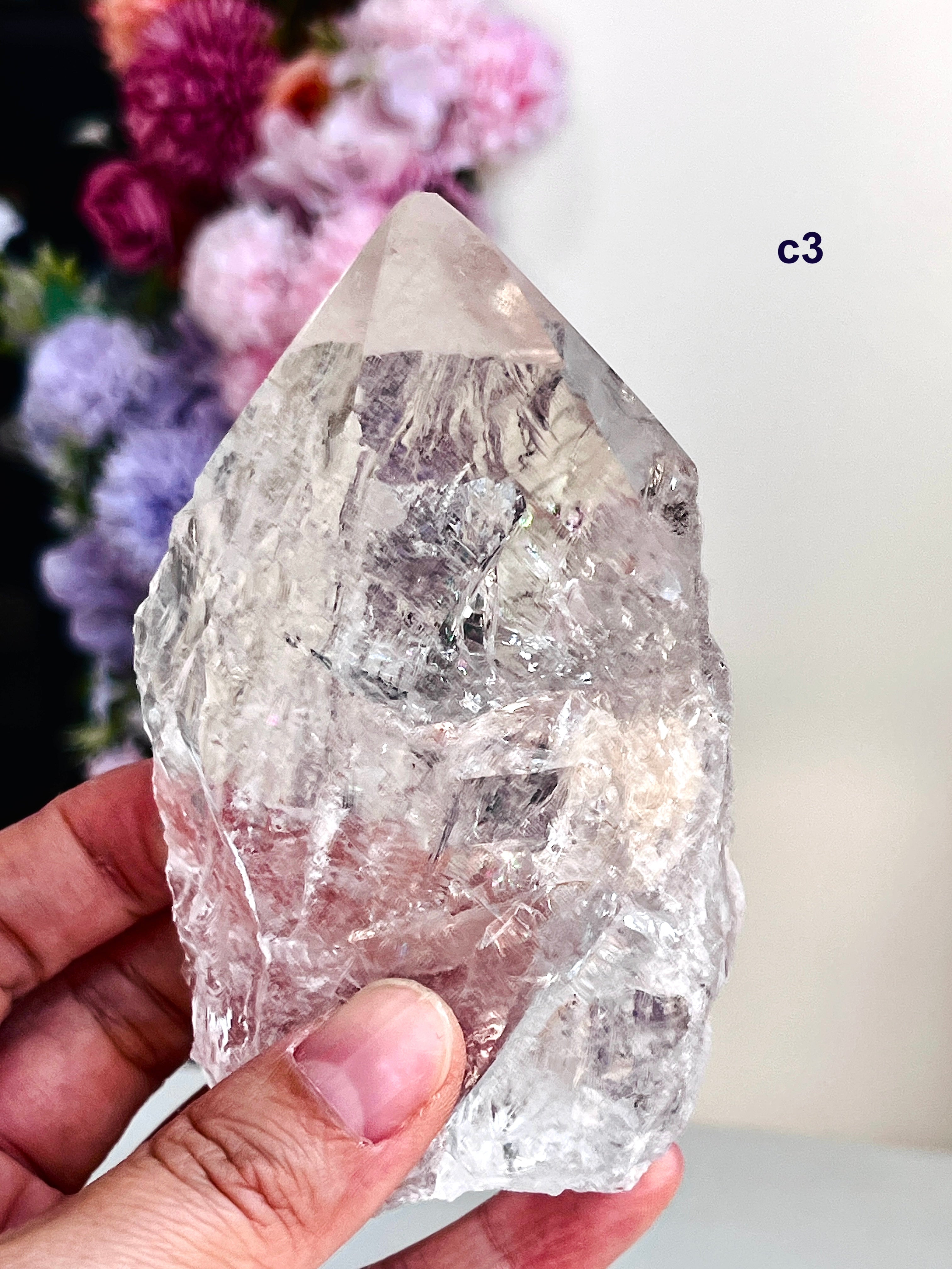 Quartz Crystal Semi-polished Point