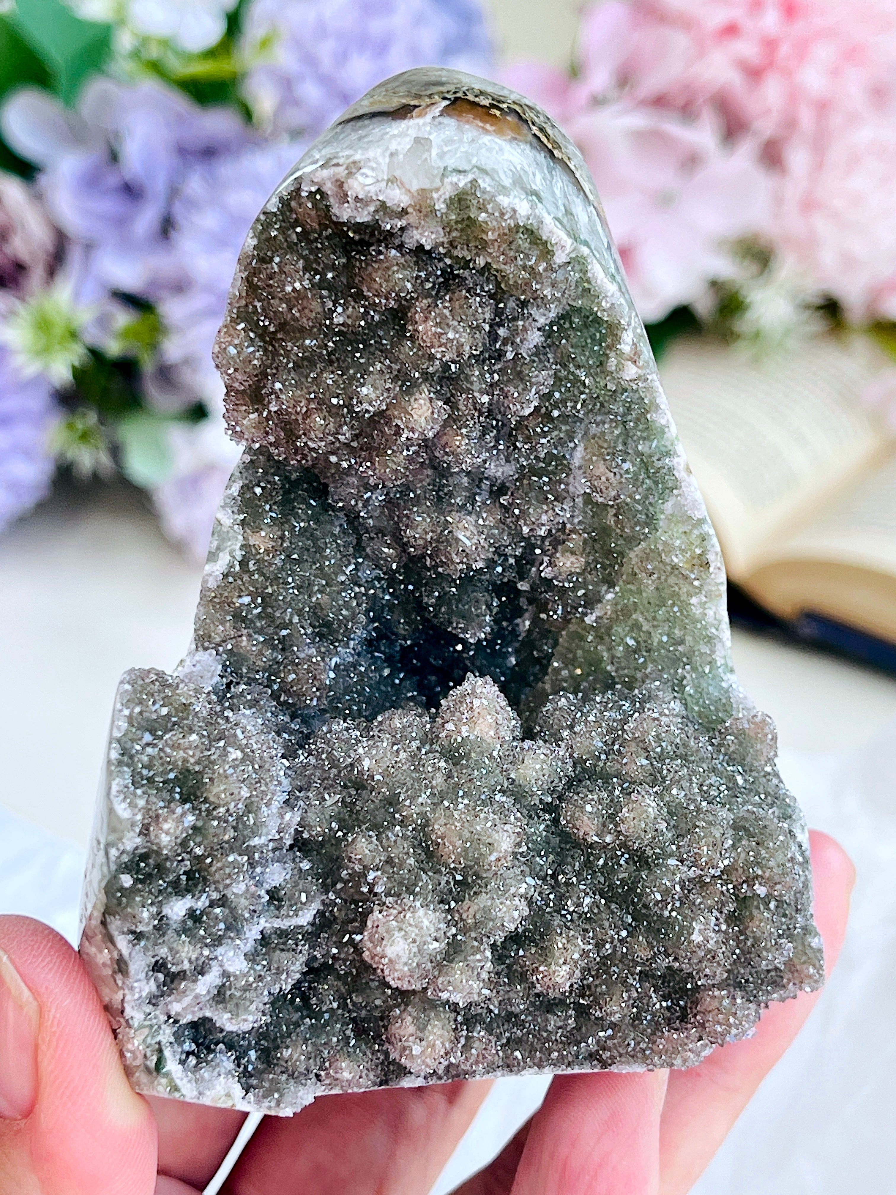 Rainbow Sugar Amethyst Geode from Uruguay