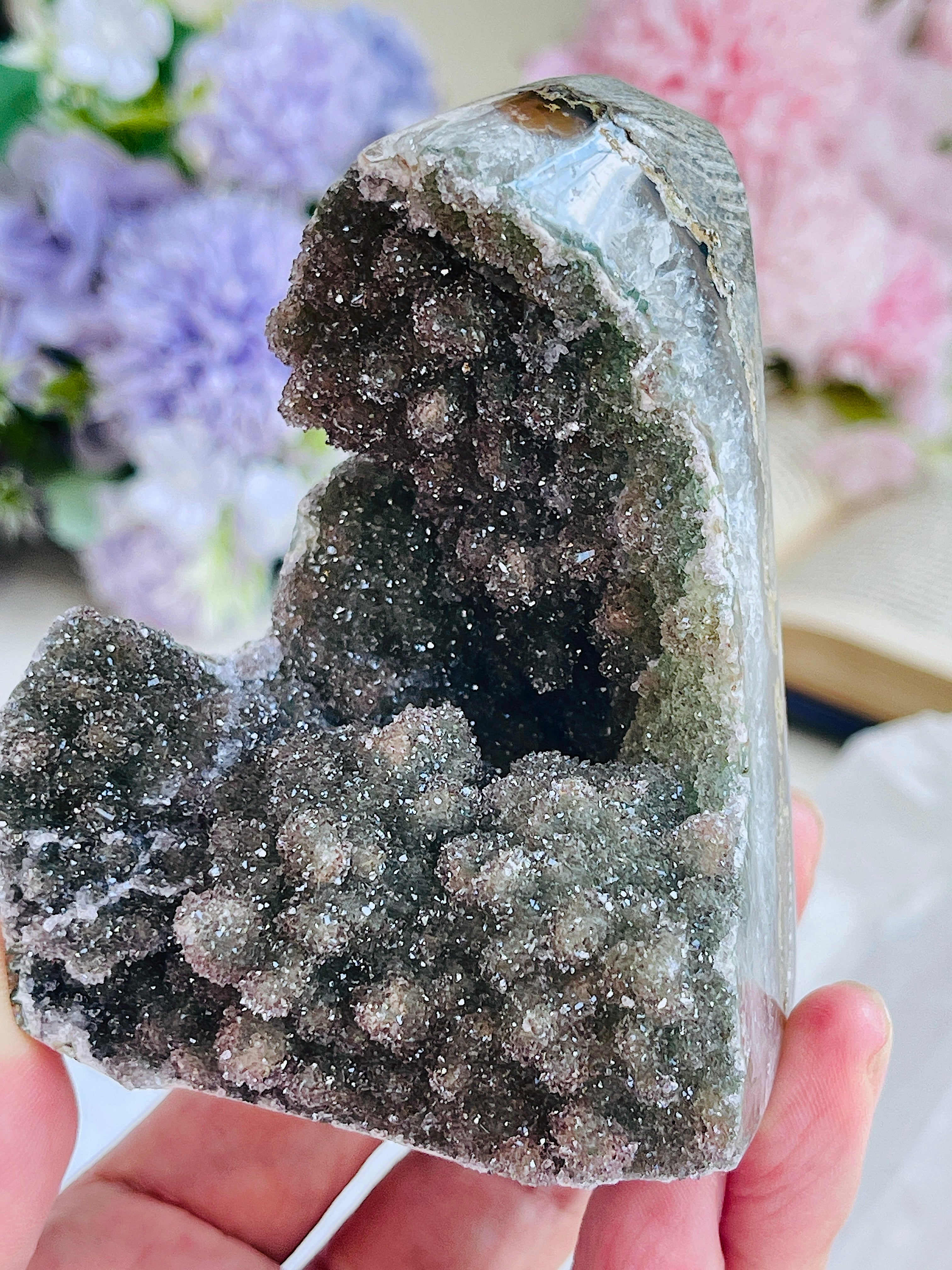 Rainbow Sugar Amethyst Geode from Uruguay