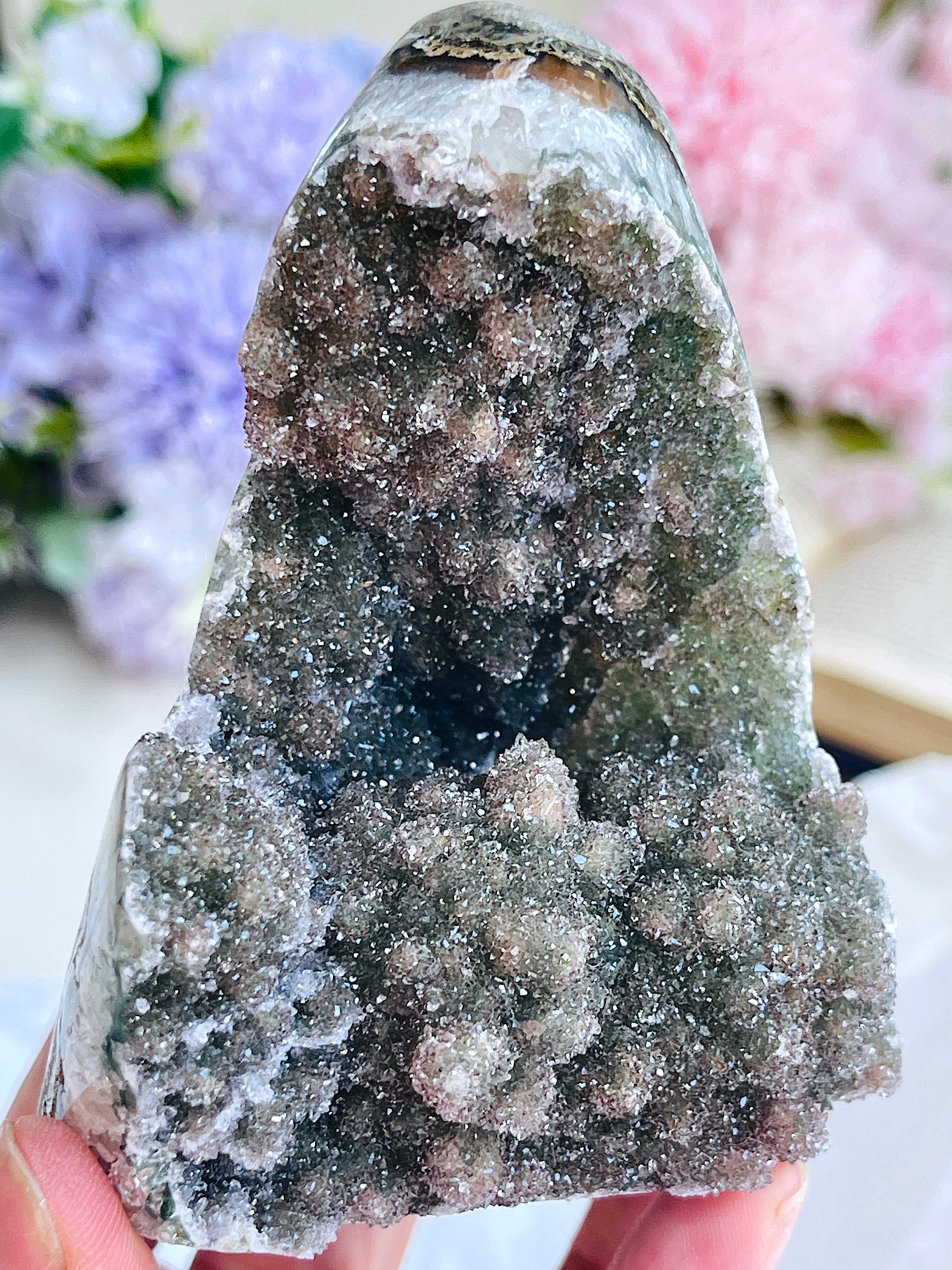 Rainbow Sugar Amethyst Geode from Uruguay