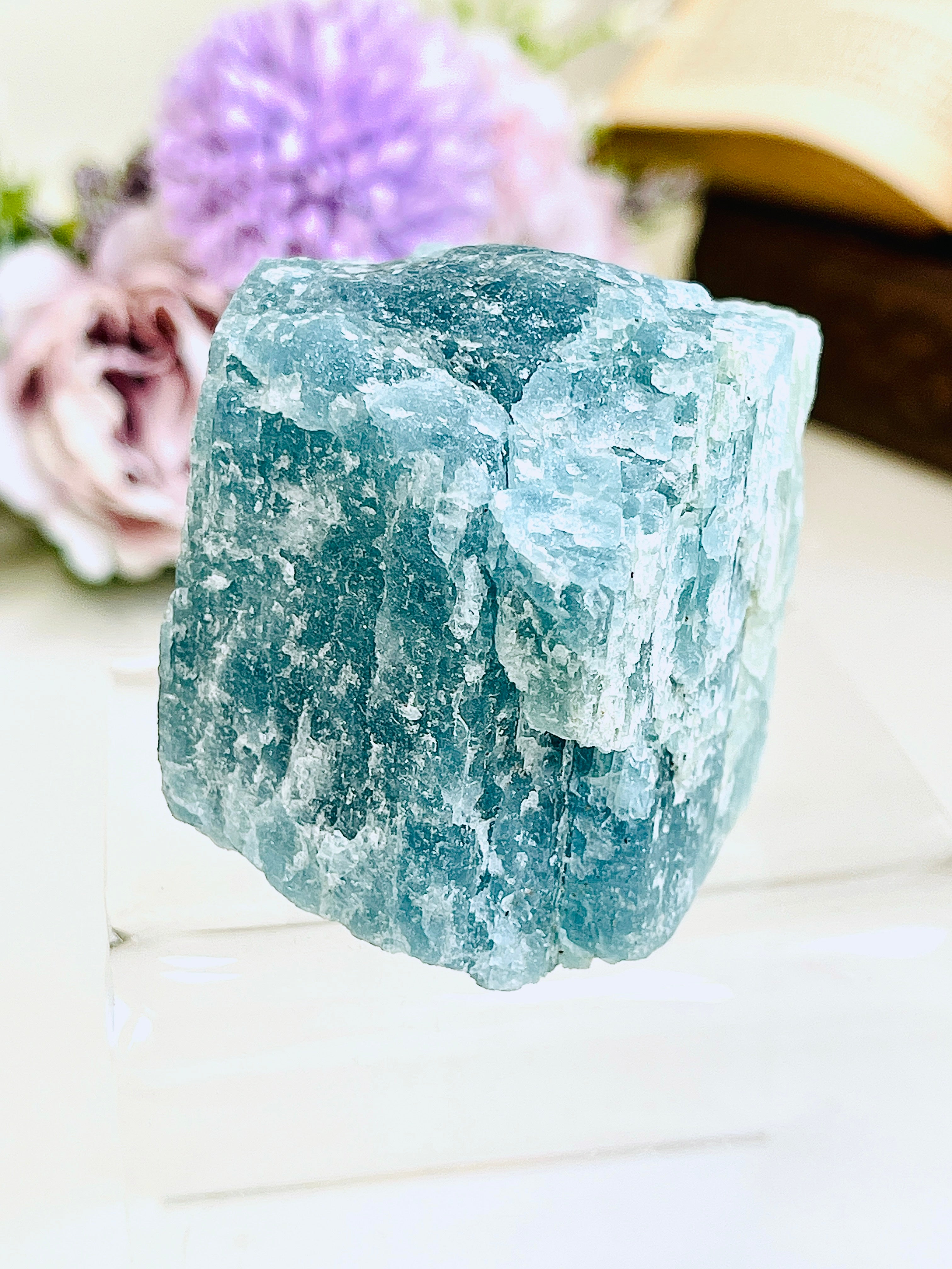 Natural Aquamarine Rough Stone – 263g Raw Untreated Crystal from Brazil (60×54×56mm)