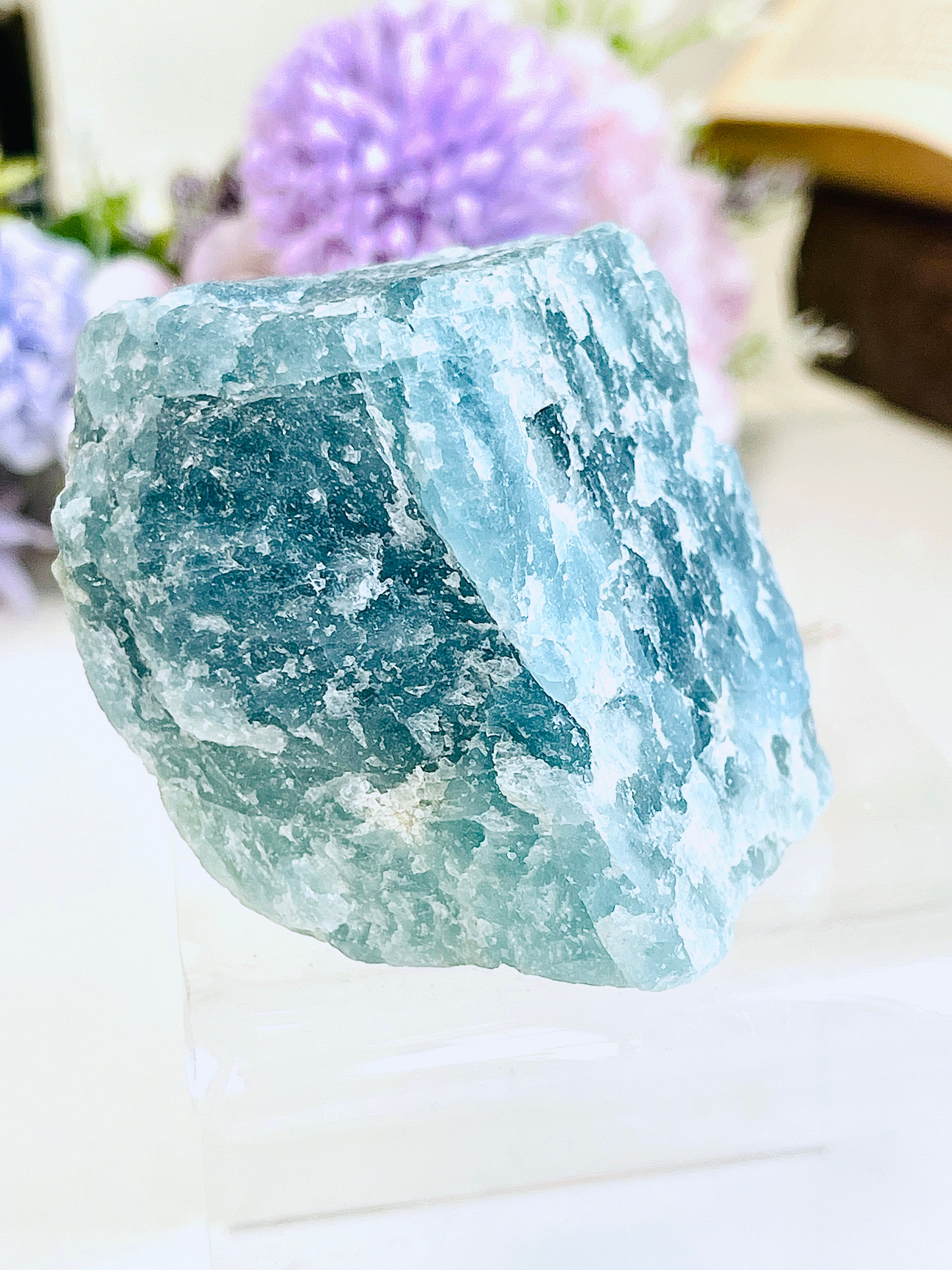 Natural Aquamarine Rough Stone – 263g Raw Untreated Crystal from Brazil (60×54×56mm)