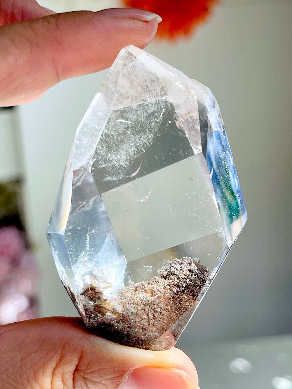 Brazilian Lodolite Quartz Point, Garden Quartz Crystal