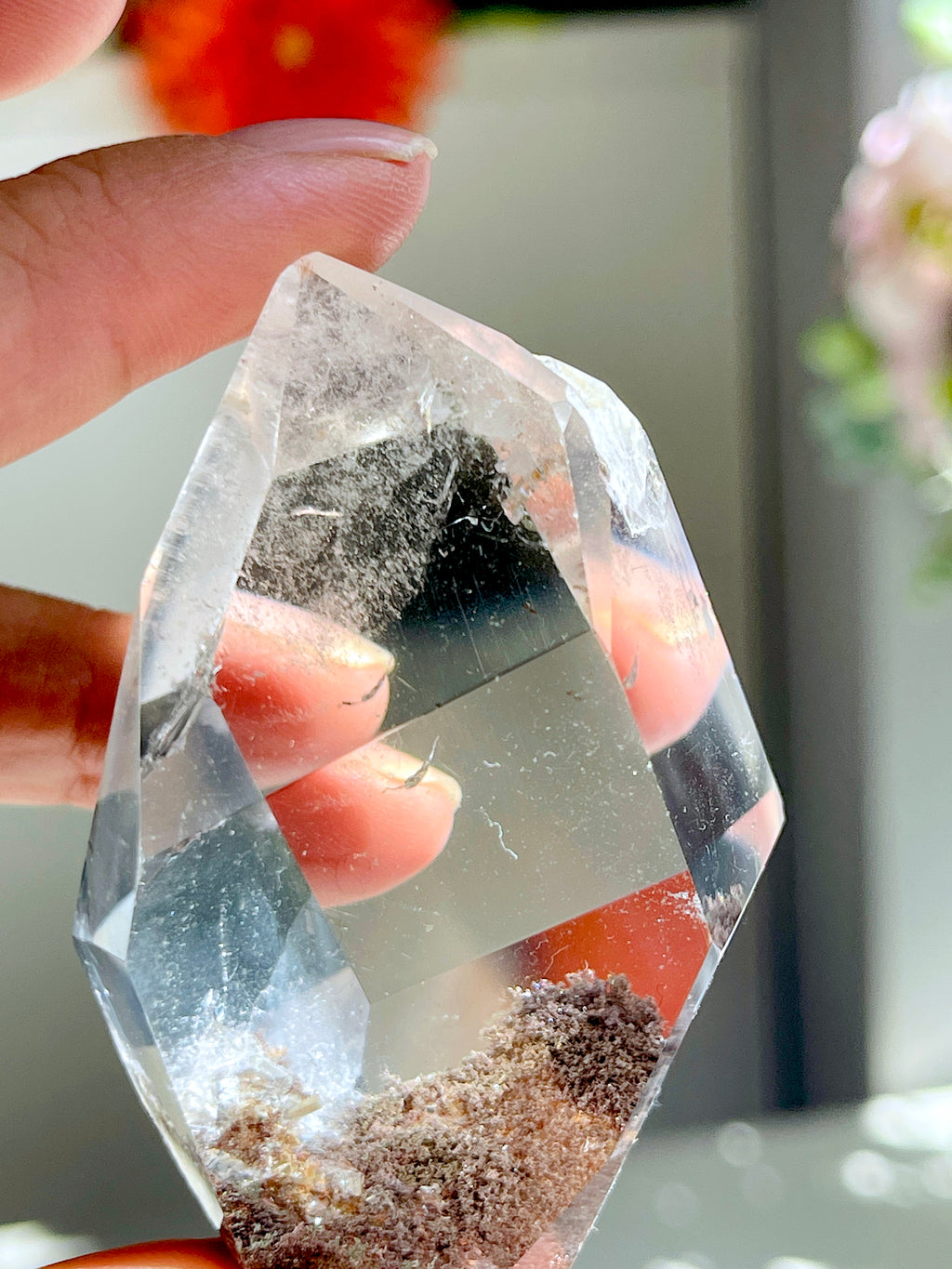 Brazilian Lodolite Quartz Point, Garden Quartz Crystal