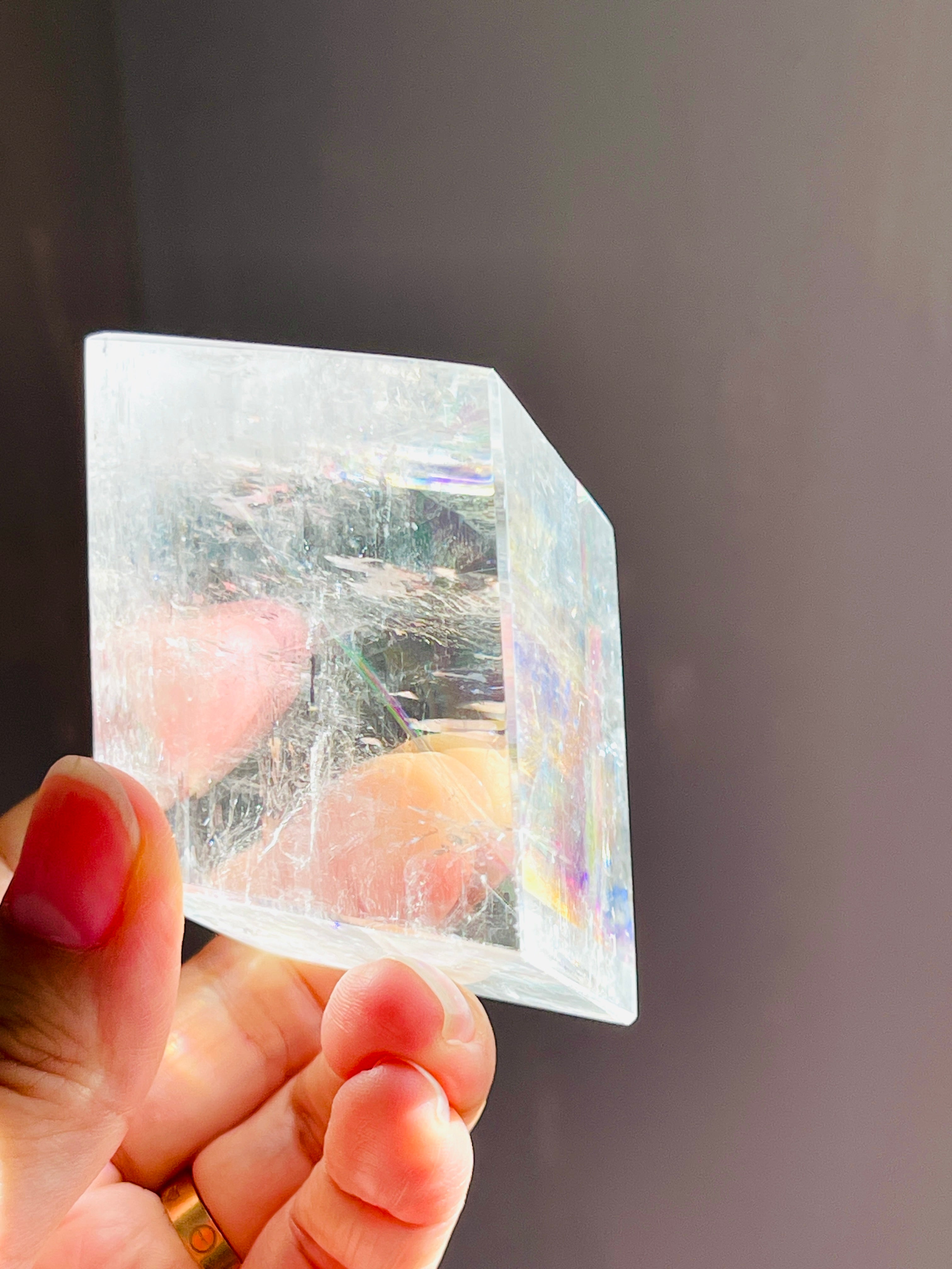 Clear Optical Calcite, Brazilian High-Grade Optical Calcite Cubes,  Iceland Spar, Clear Calcite, Crystal Gift -5