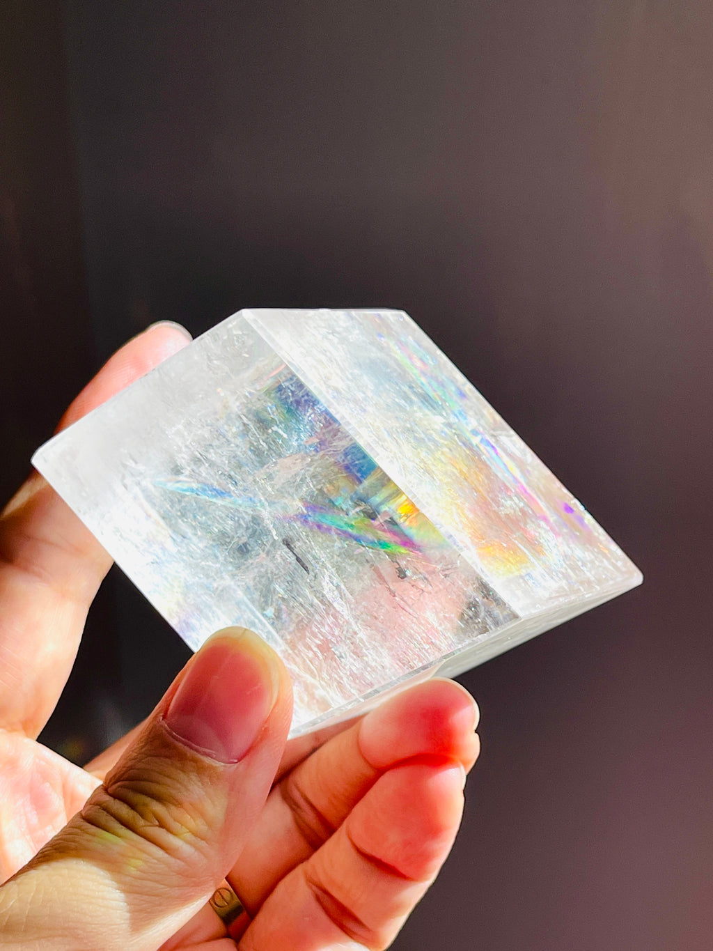 Clear Optical Calcite, Brazilian High-Grade Optical Calcite Cubes,  Iceland Spar, Clear Calcite, Crystal Gift -5