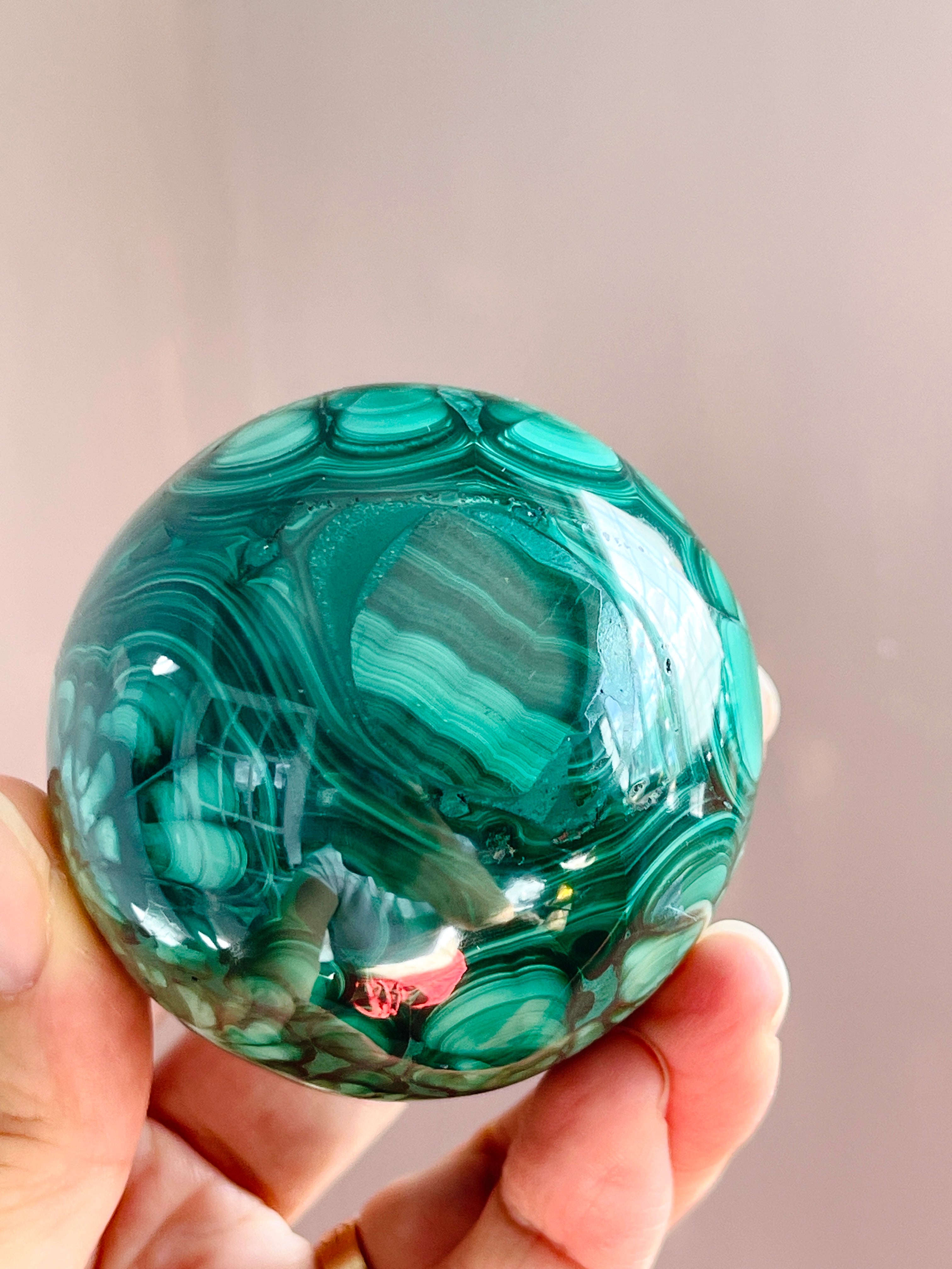 Malachite Sphere, Marvelous Natural Malachite Sphere, Healing Crystal 3