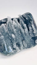 Black Druzy Agate Geode Specimen – Sparkling Grey Crystal Cluster (reserved)