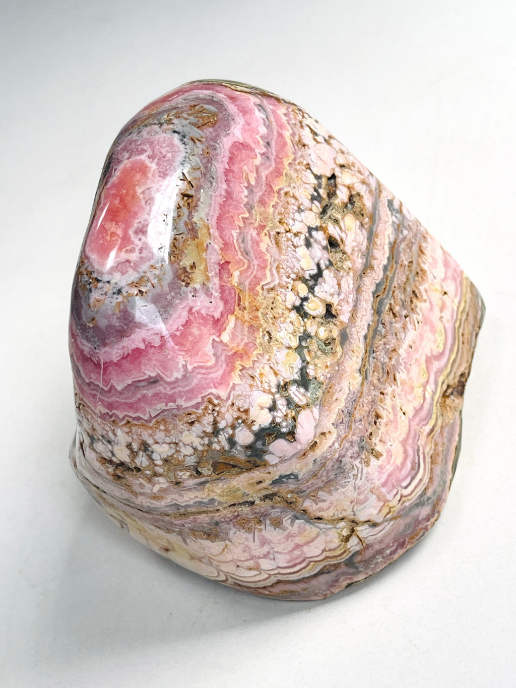Rare 1.9kg AAA Rhodochrosite Freeform – Semi-Polished Pink Crystal, Capillitas Mine, Argentina