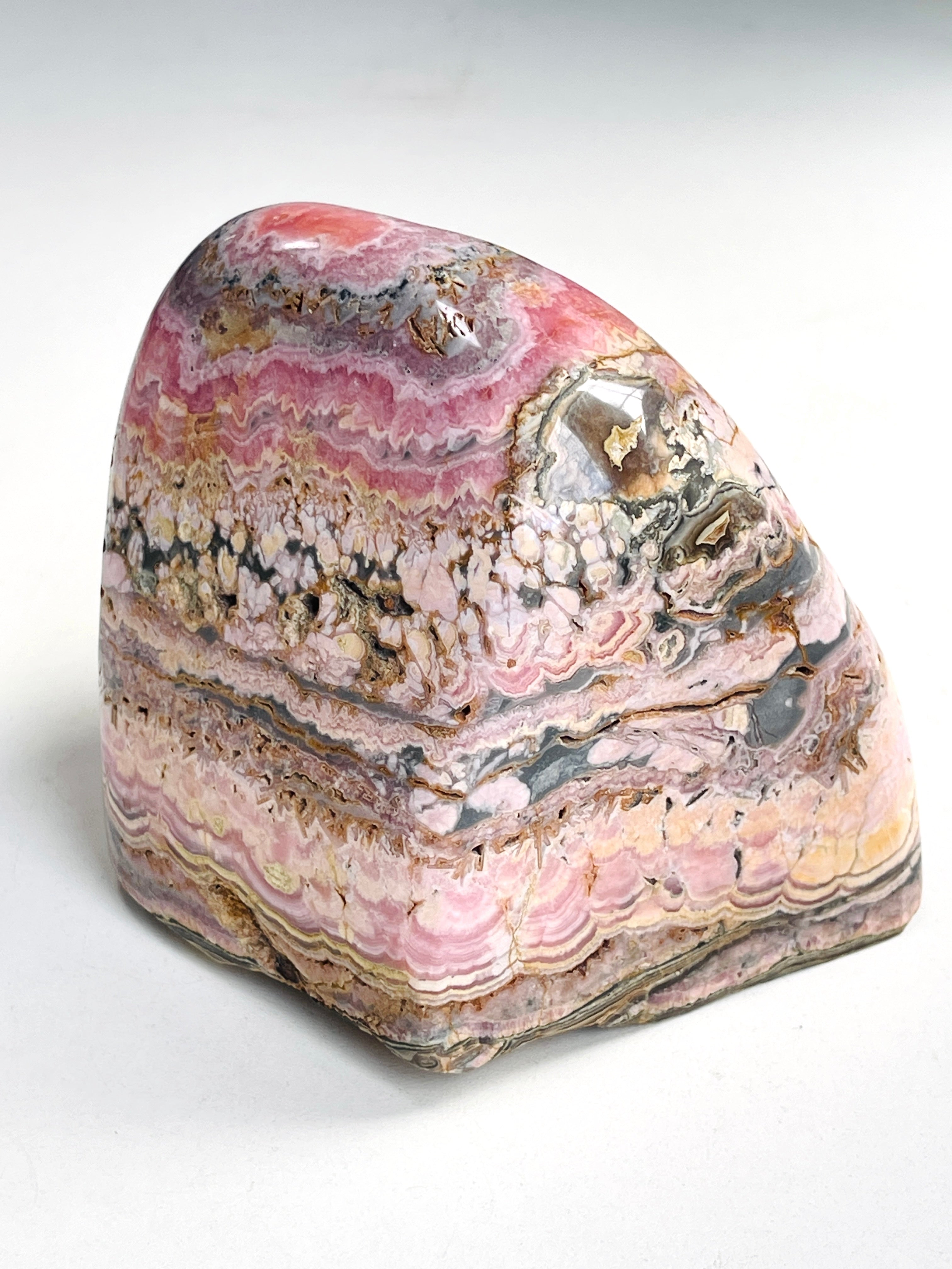 Rare 1.9kg AAA Rhodochrosite Freeform – Semi-Polished Pink Crystal, Capillitas Mine, Argentina
