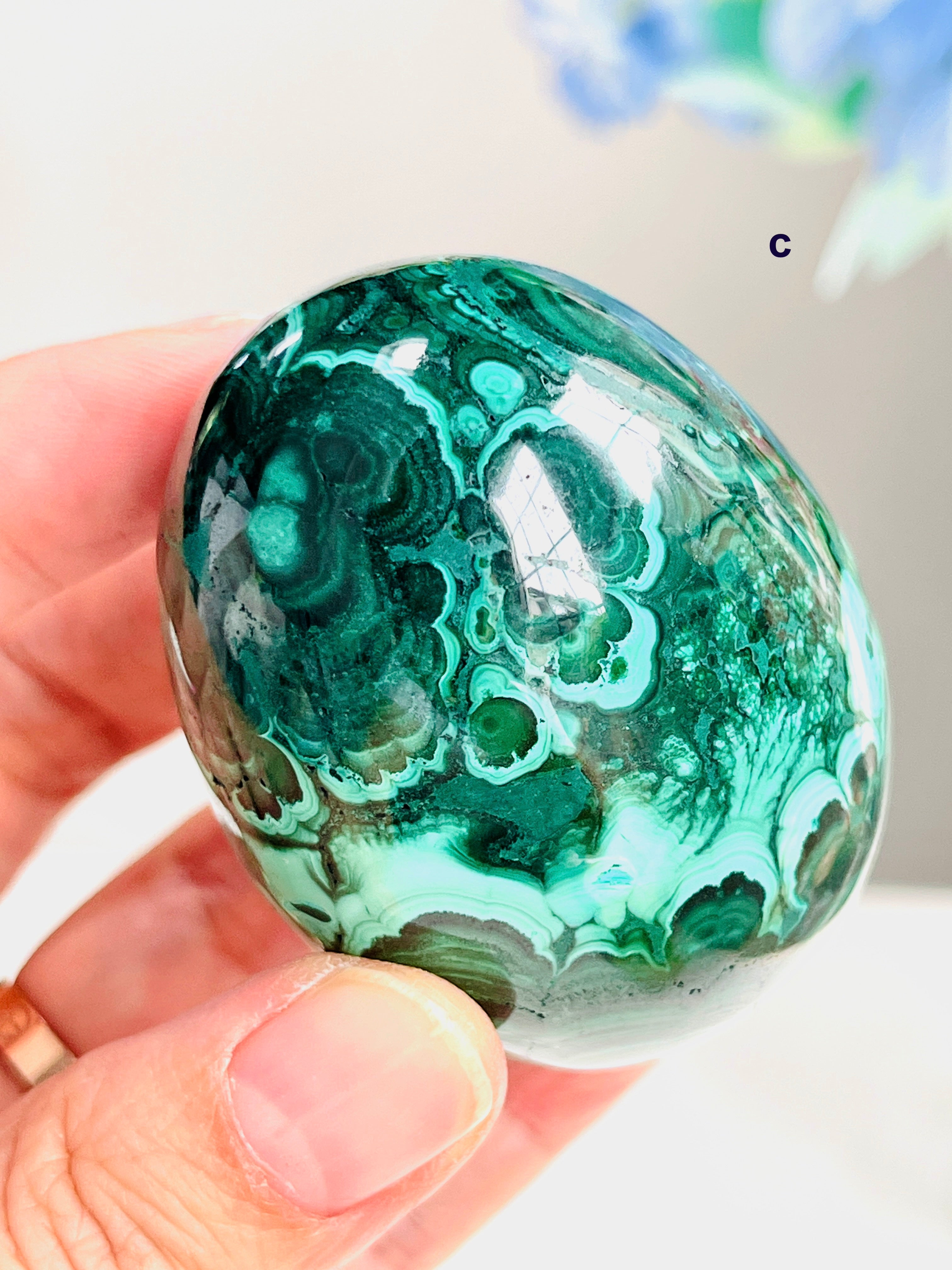 Malachite Egg, Natural Malachite Egg, Malachite from Congo, Natural Malachite Crystal Egg, Healing Crystal, Crystal Gift