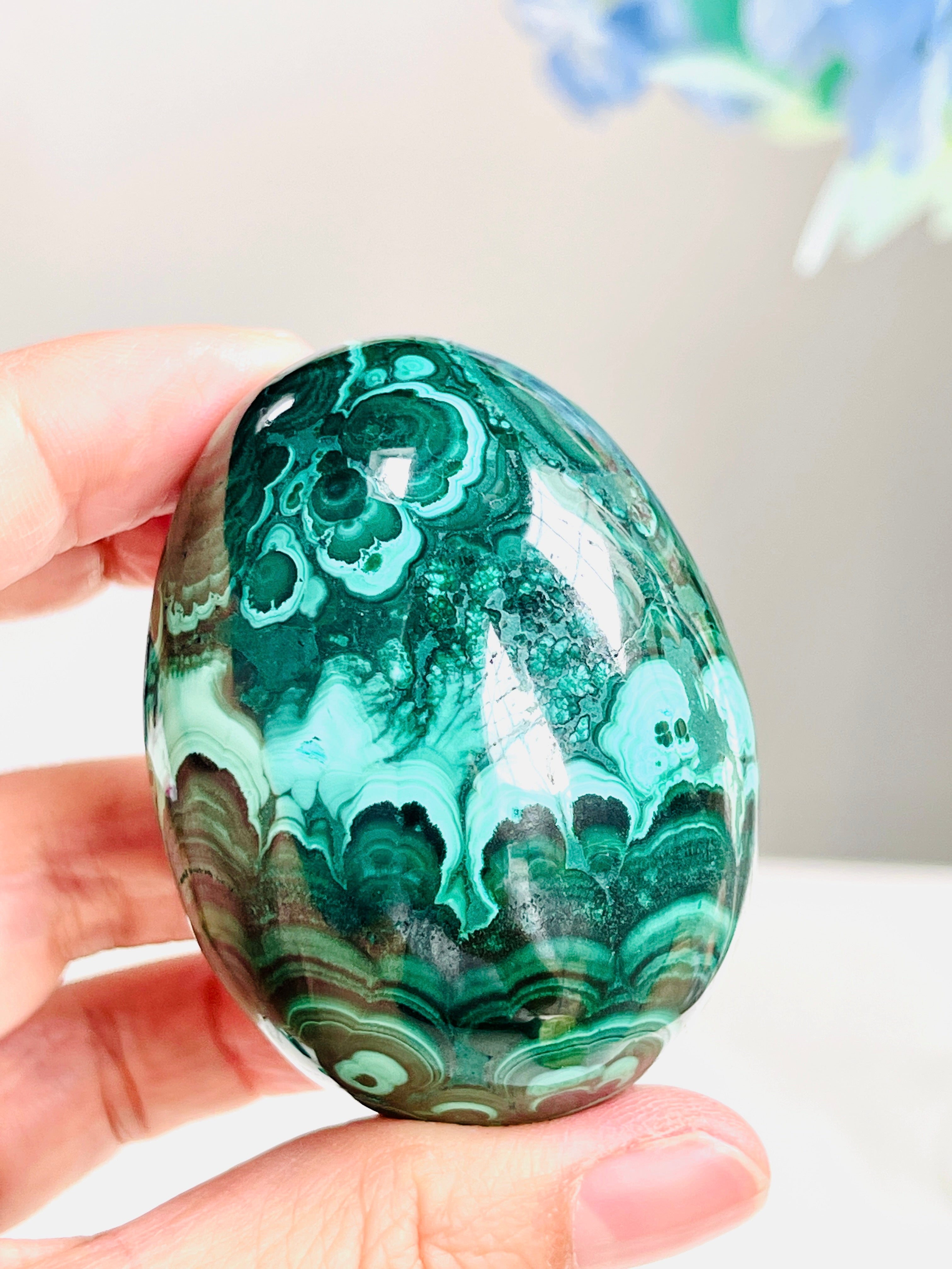 Malachite Egg, Natural Malachite Egg, Malachite from Congo, Natural Malachite Crystal Egg, Healing Crystal, Crystal Gift