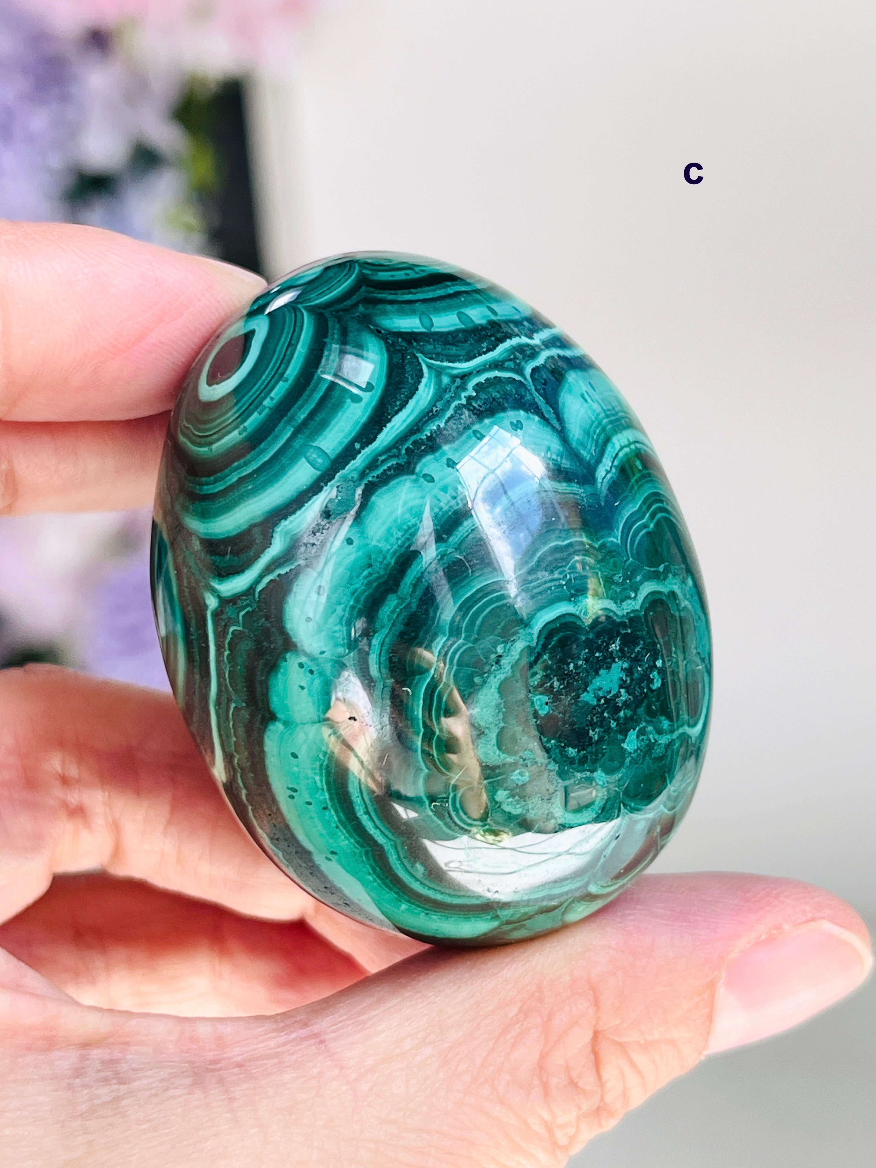 Malachite Egg, Natural Malachite Egg, Malachite from Congo, Natural Malachite Crystal Egg, Healing Crystal, Crystal Gift 2