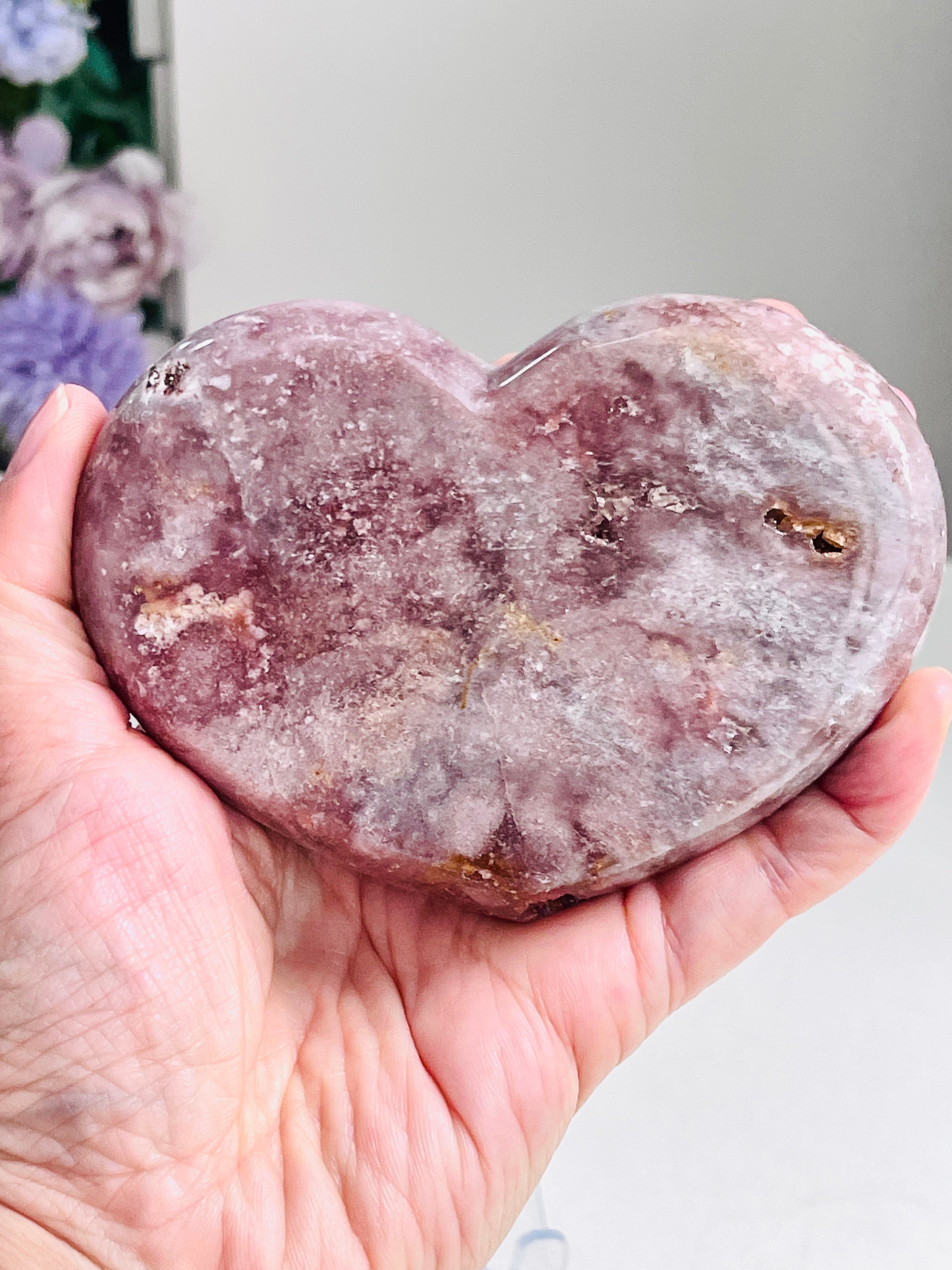 Large Pink Amethyst Heart, 355g Pink Amethyst Crystal Heart, Crystal Gift, Healing Crystal B3-2