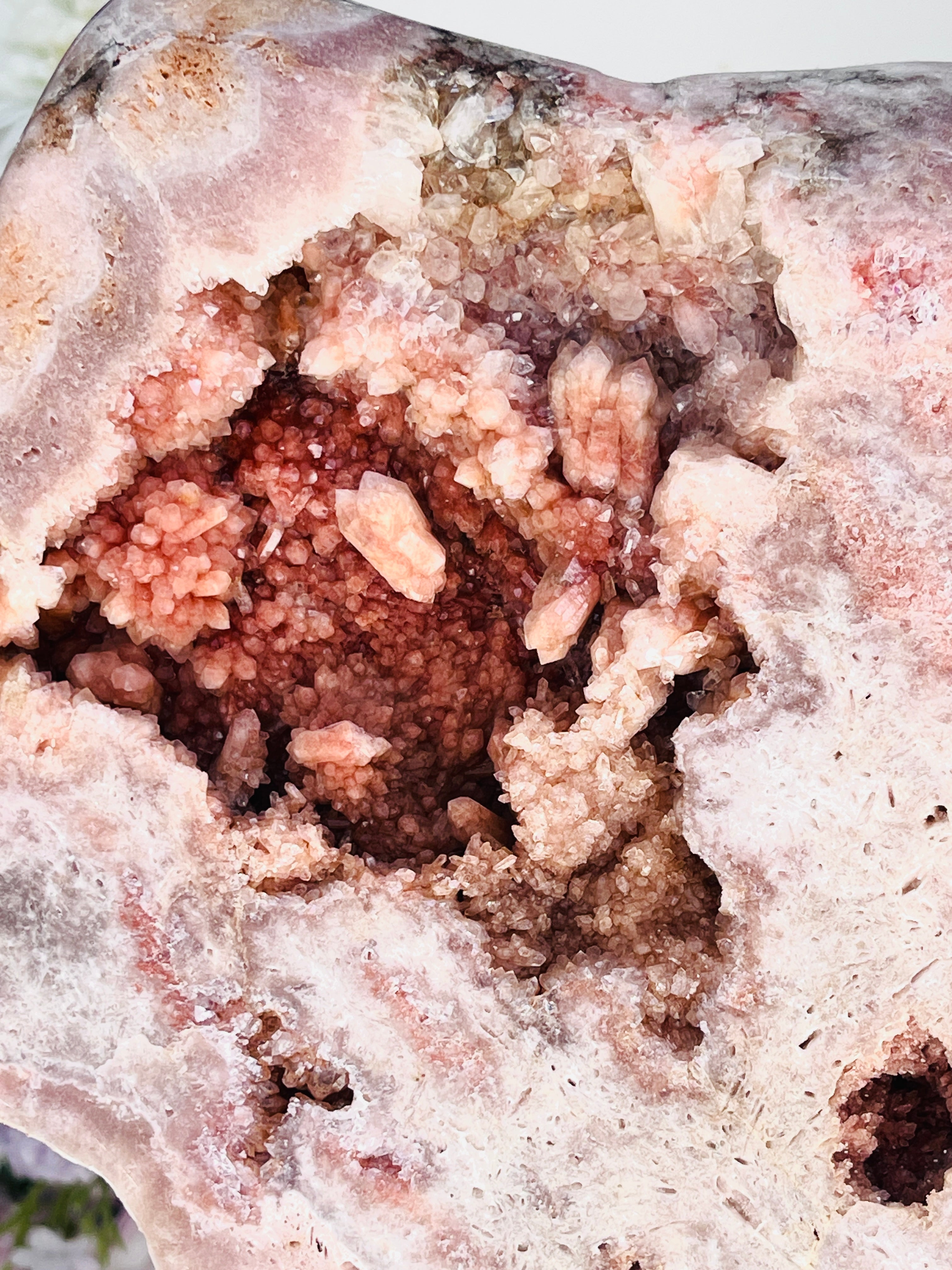 Pink Amethyst Slab, 3.8kg Dreamy Rough Pink Amethyst Druzy Slabs, Pink Amethyst Crystal,Crystal Gift,Home decor