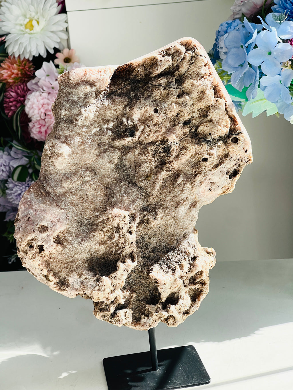 Pink Amethyst Slab, 3.8kg Dreamy Rough Pink Amethyst Druzy Slabs, Pink Amethyst Crystal,Crystal Gift,Home decor