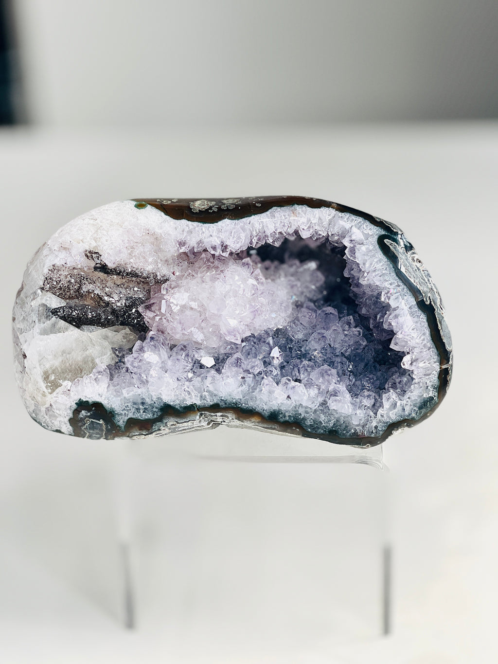 Uruguay Amethyst Geode with  Calcite
