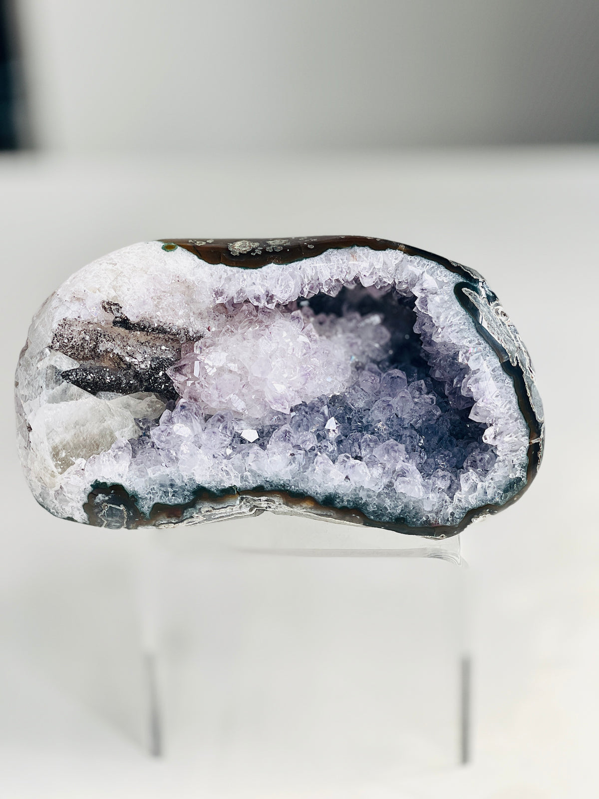Uruguay Amethyst Geode with  Calcite