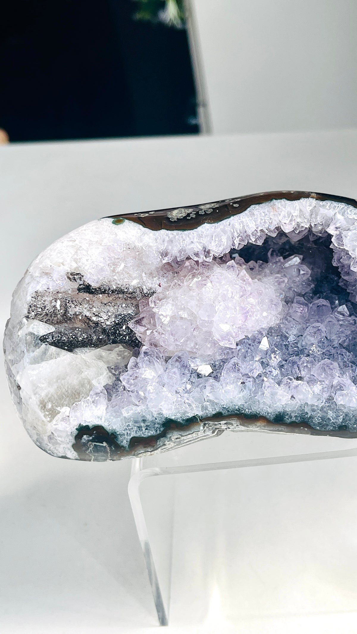 Uruguay Amethyst Geode with  Calcite