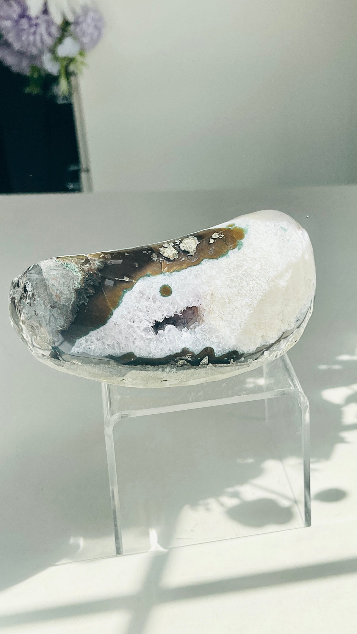 Uruguay Amethyst Geode with  Calcite