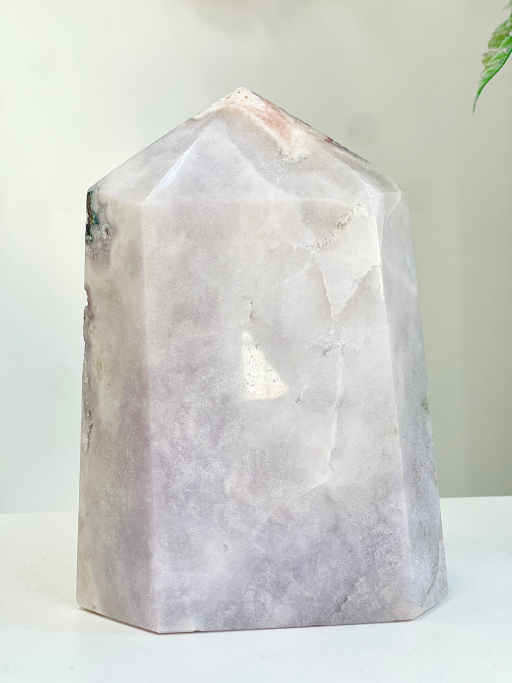 Pink Amethyst Druzy Tower with Lilac Cave & Hematite, 2.455kg