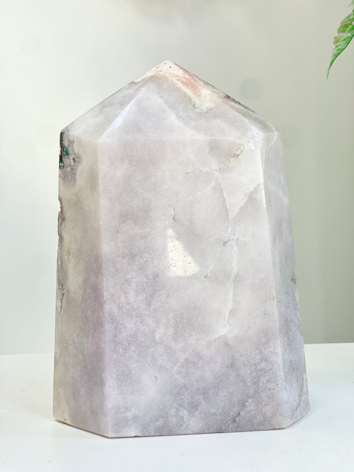 Pink Amethyst Druzy Tower with Lilac Cave & Hematite, 2.455kg