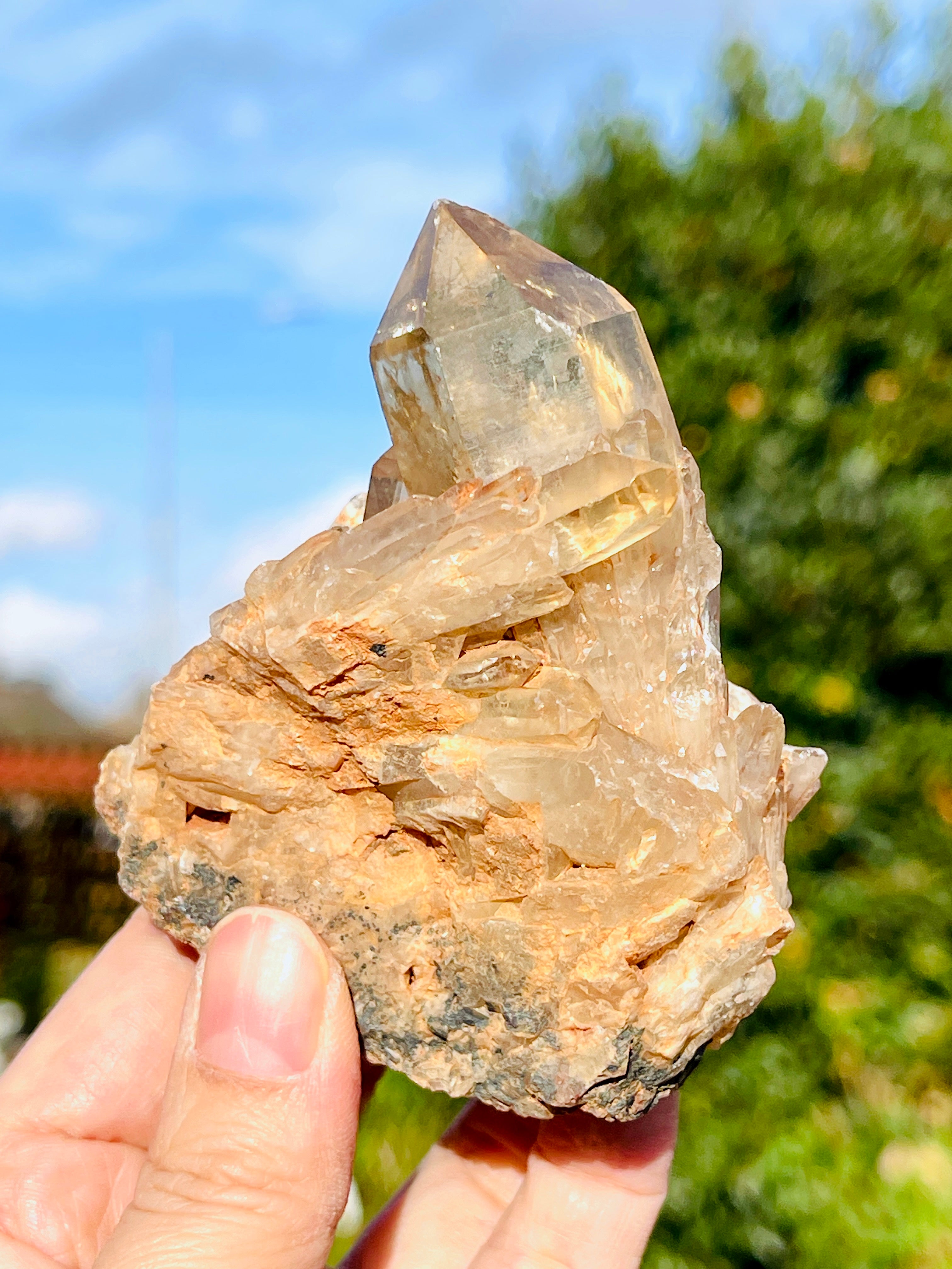 Kundalini Citrine Crystal, Natural Congo Citrine Cluster