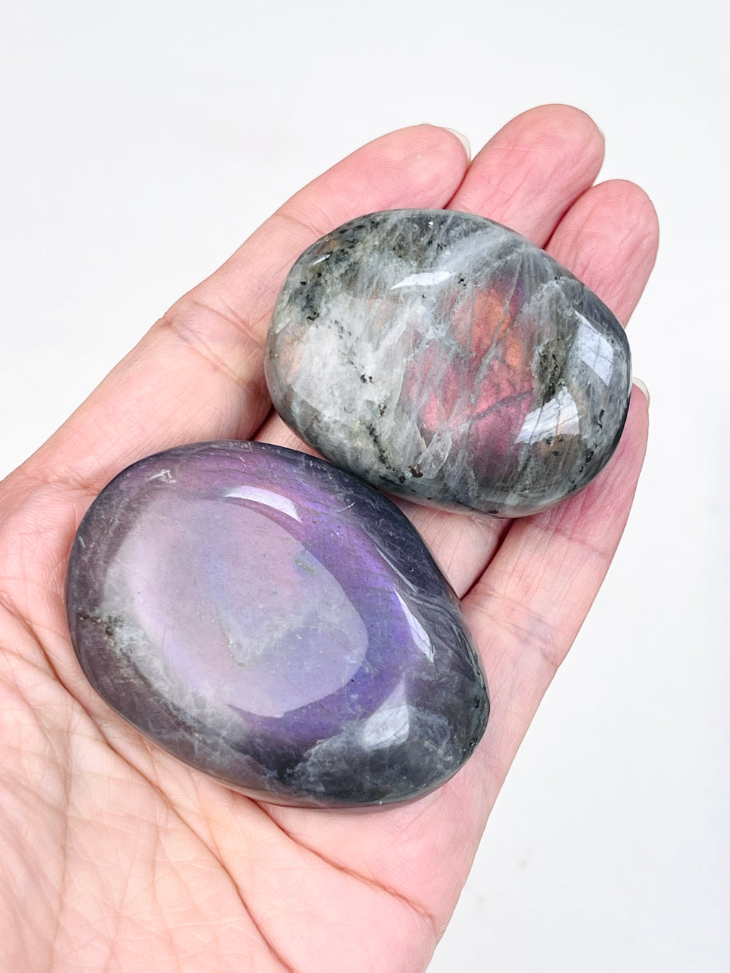 Labradorite Palmstone, Flashy Rainbow Labradorite Crystal, Healing Crystal