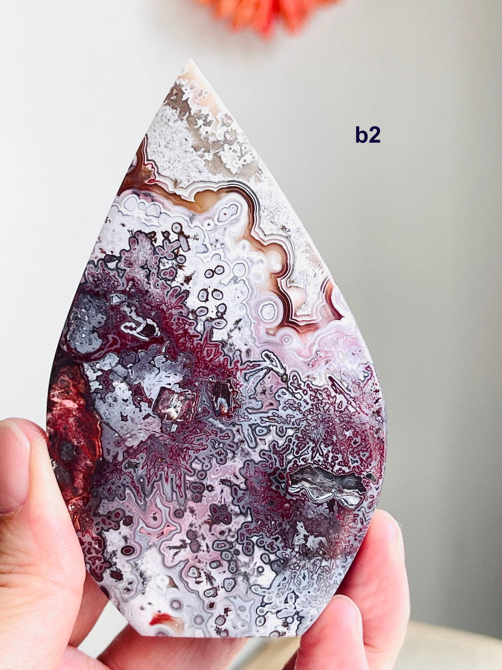 Mexican Lace Agate Flame – Polished Freeform, Red & Burgundy Banding
