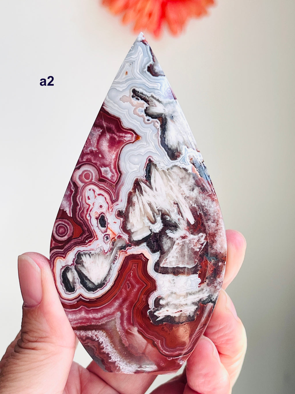 Mexican Lace Agate Flame – Polished Freeform, Red & Burgundy Banding