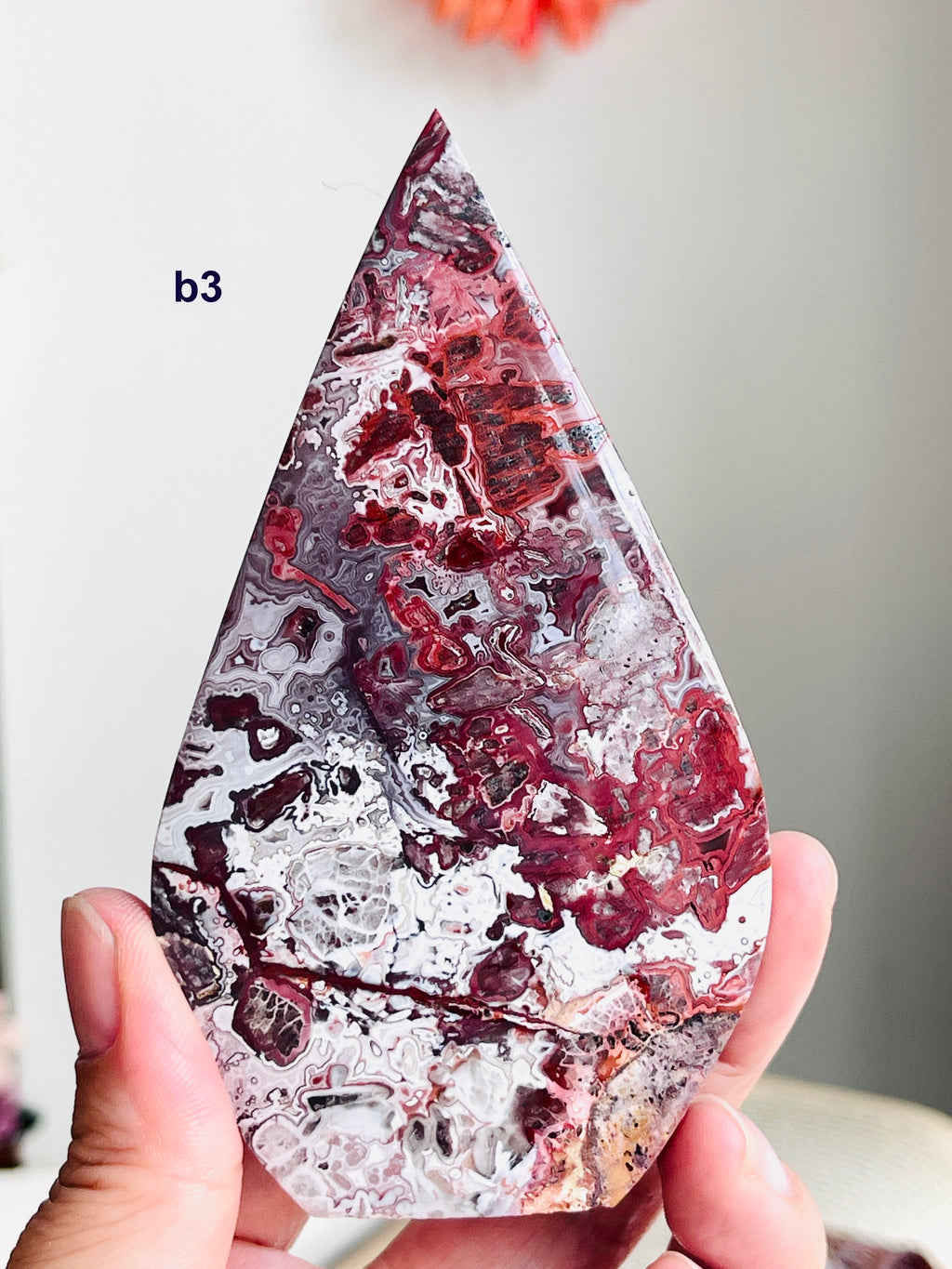 Mexican Lace Agate Flame – Polished Freeform, Red & Burgundy Banding