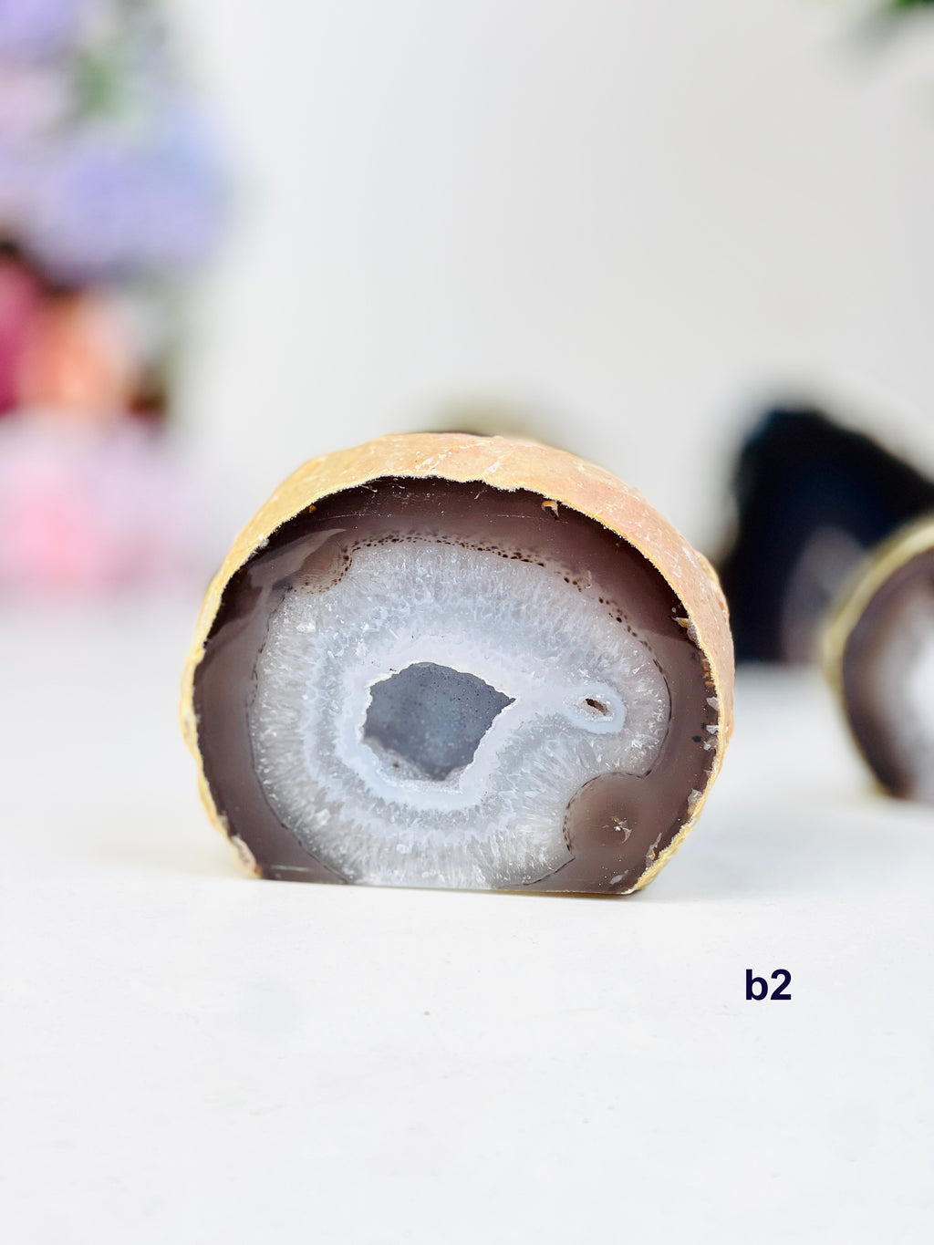 Brazilian Agate Crystal Cave - Cut Base Nodule (Un-dyed Earth Tones)