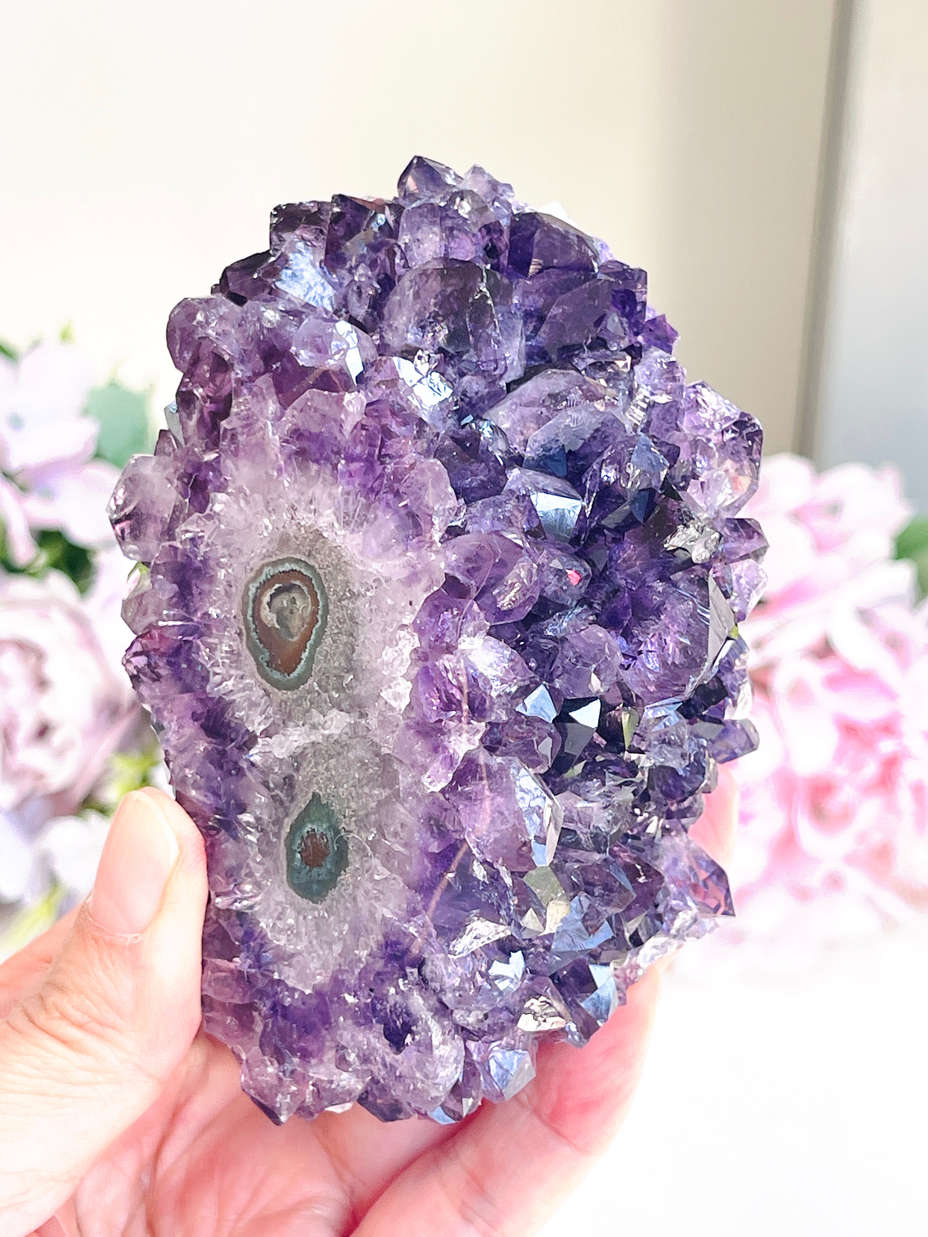 Natural Amethyst Stalactite Eye Cluster from Uruguay