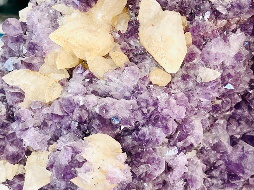 Large Amethyst Geode with Calcite | 5kg Cathedral Specimen | Crystal Décor & Gift