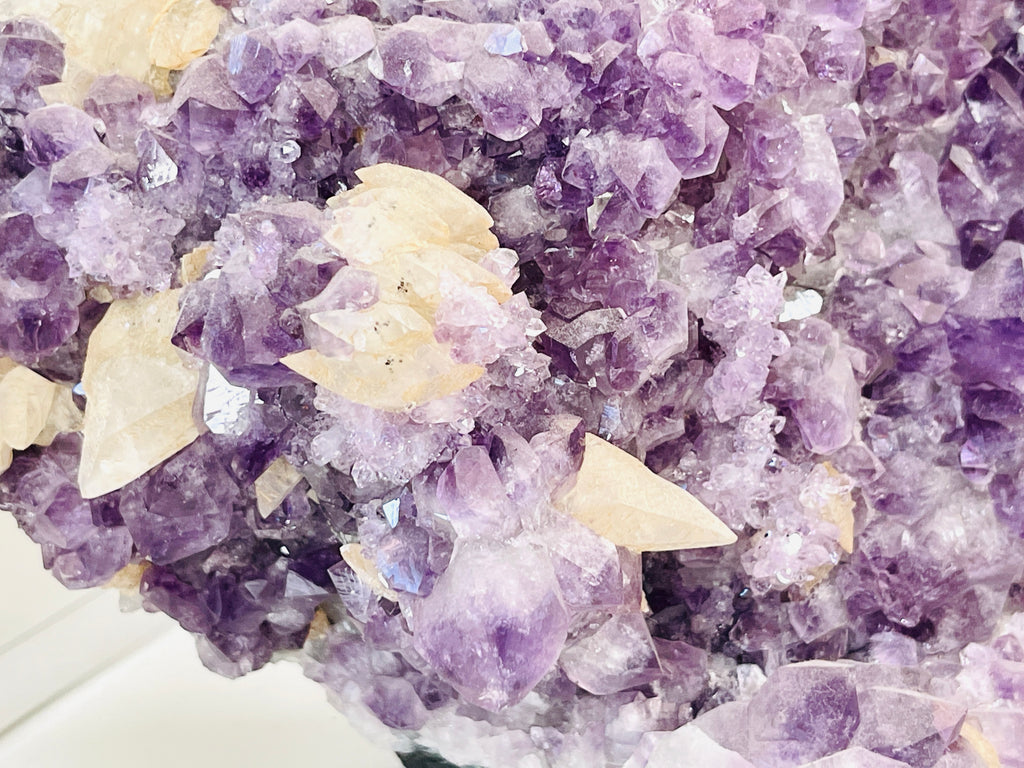 Large Amethyst Geode with Calcite | 5kg Cathedral Specimen | Crystal Décor & Gift