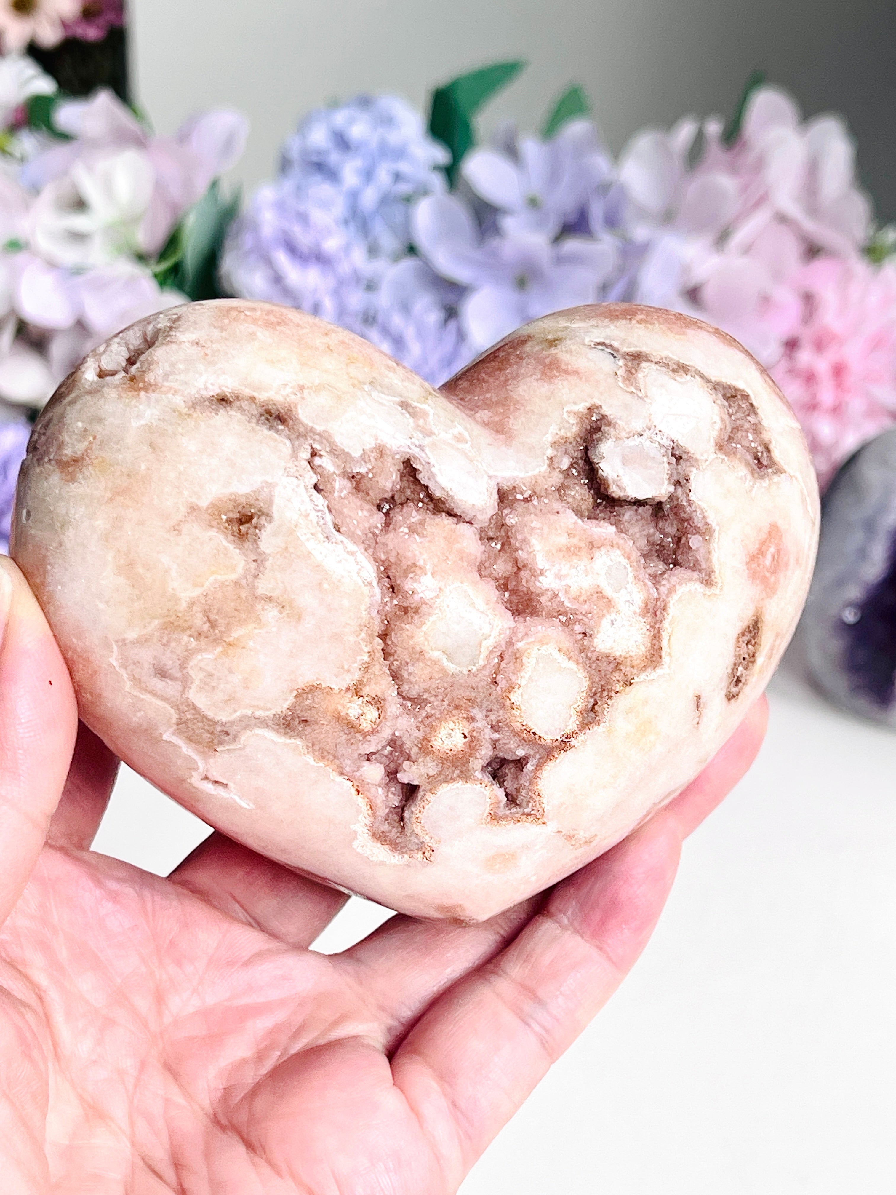Large Pink Amethyst Heart | Polished Crystal from Brazil | 439g