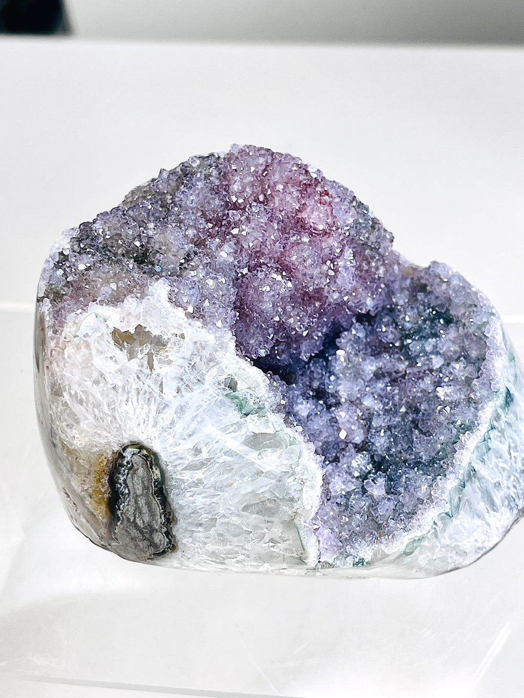 Rainbow Sugar Druzy Amethyst Geode | Self-Standing Crystal