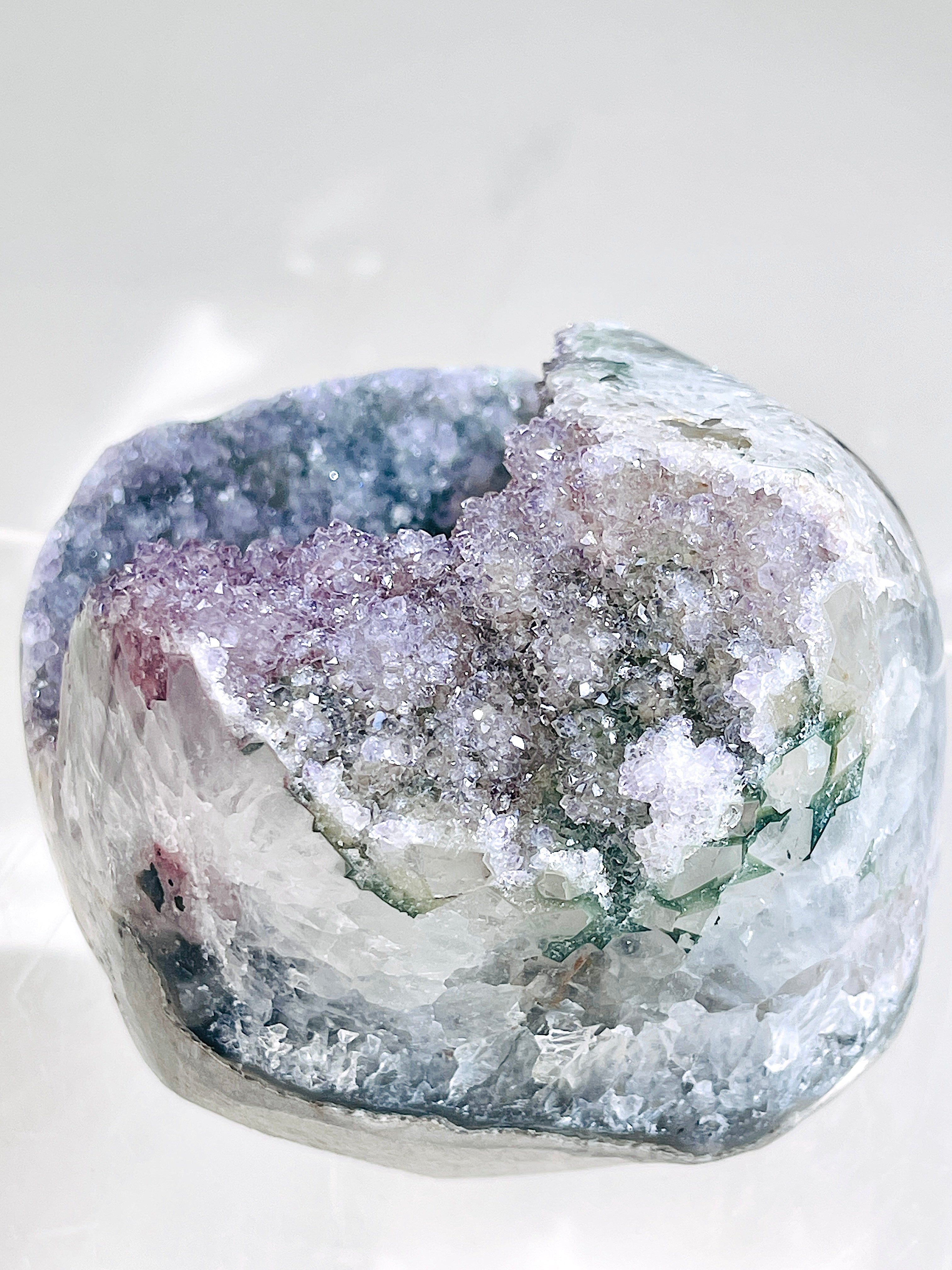 Rainbow Sugar Druzy Amethyst Geode | Self-Standing Crystal