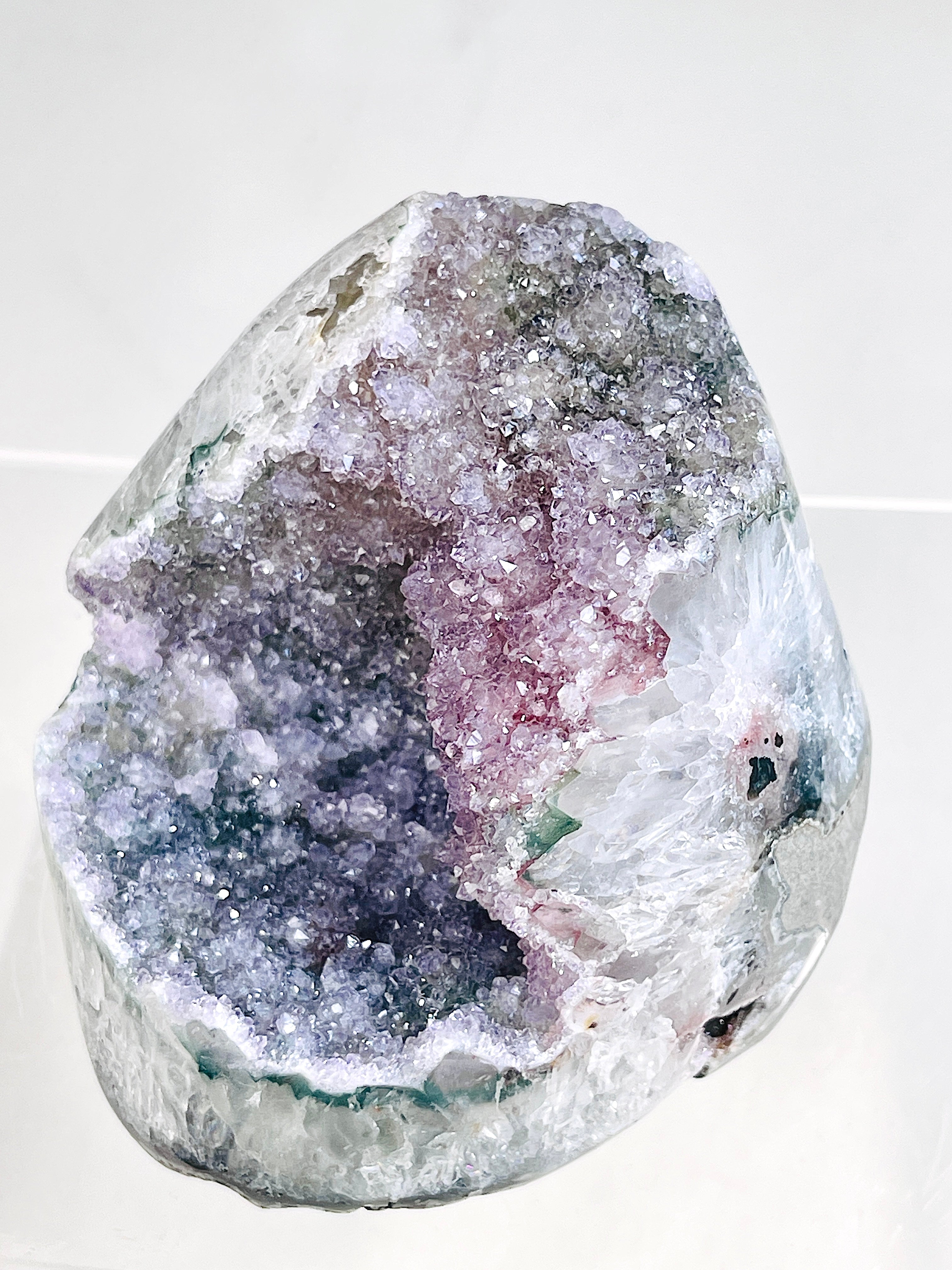 Rainbow Sugar Druzy Amethyst Geode | Self-Standing Crystal