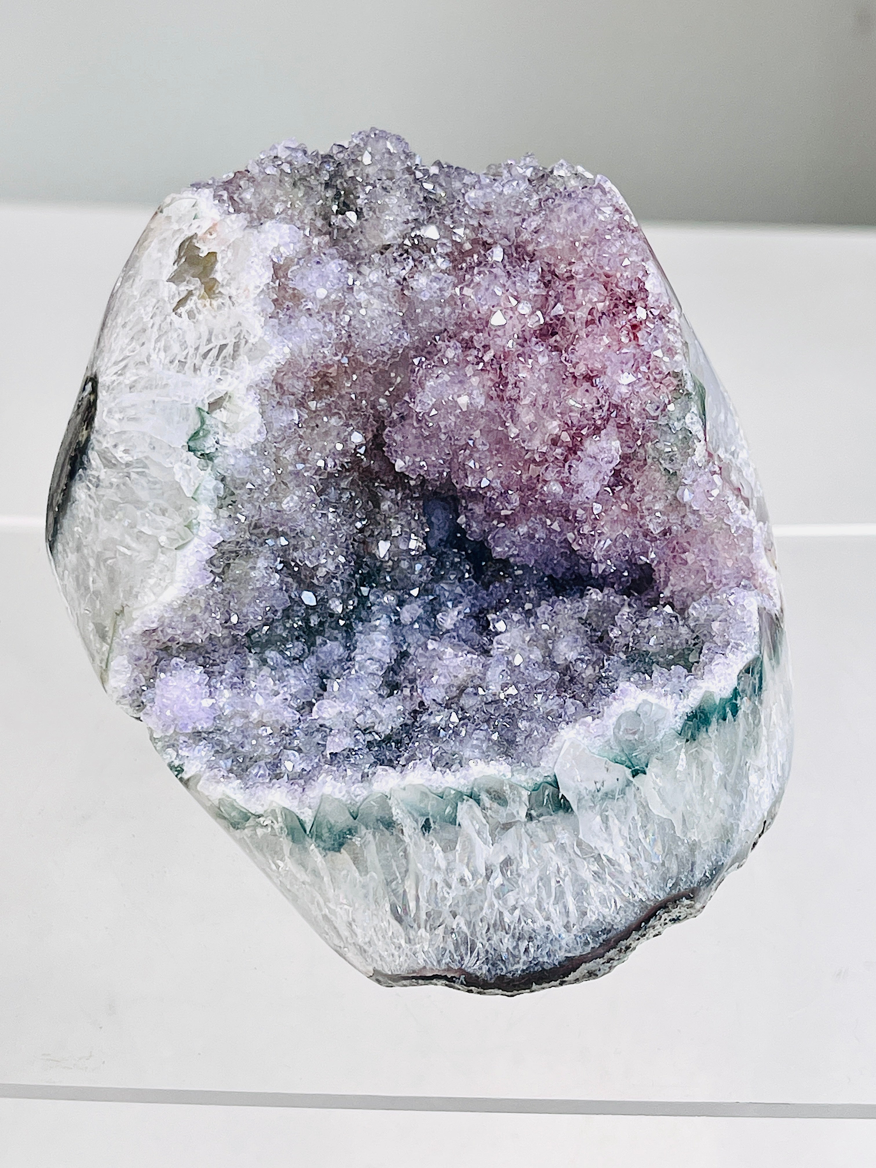 Rainbow Sugar Druzy Amethyst Geode | Self-Standing Crystal