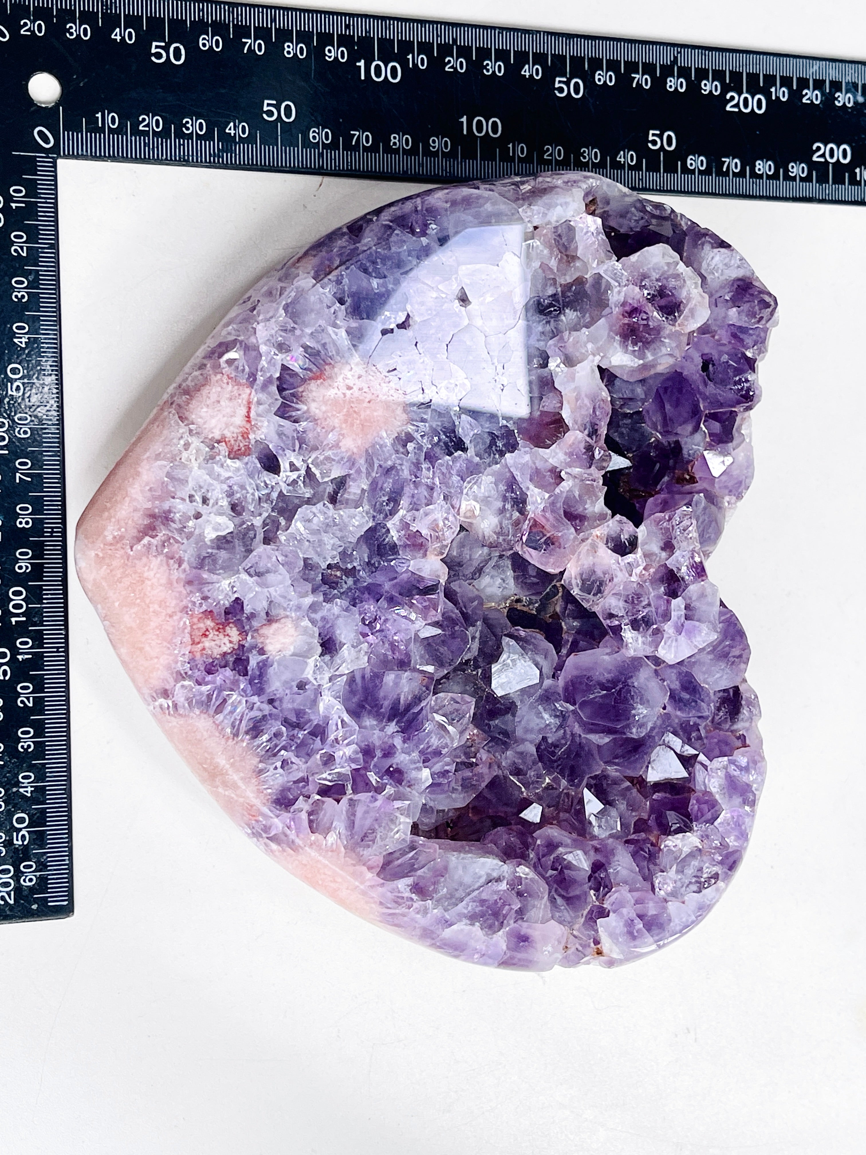 Pink Amethyst Druzy Heart – Natural Healing Crystal for Meditation & Home Decor
