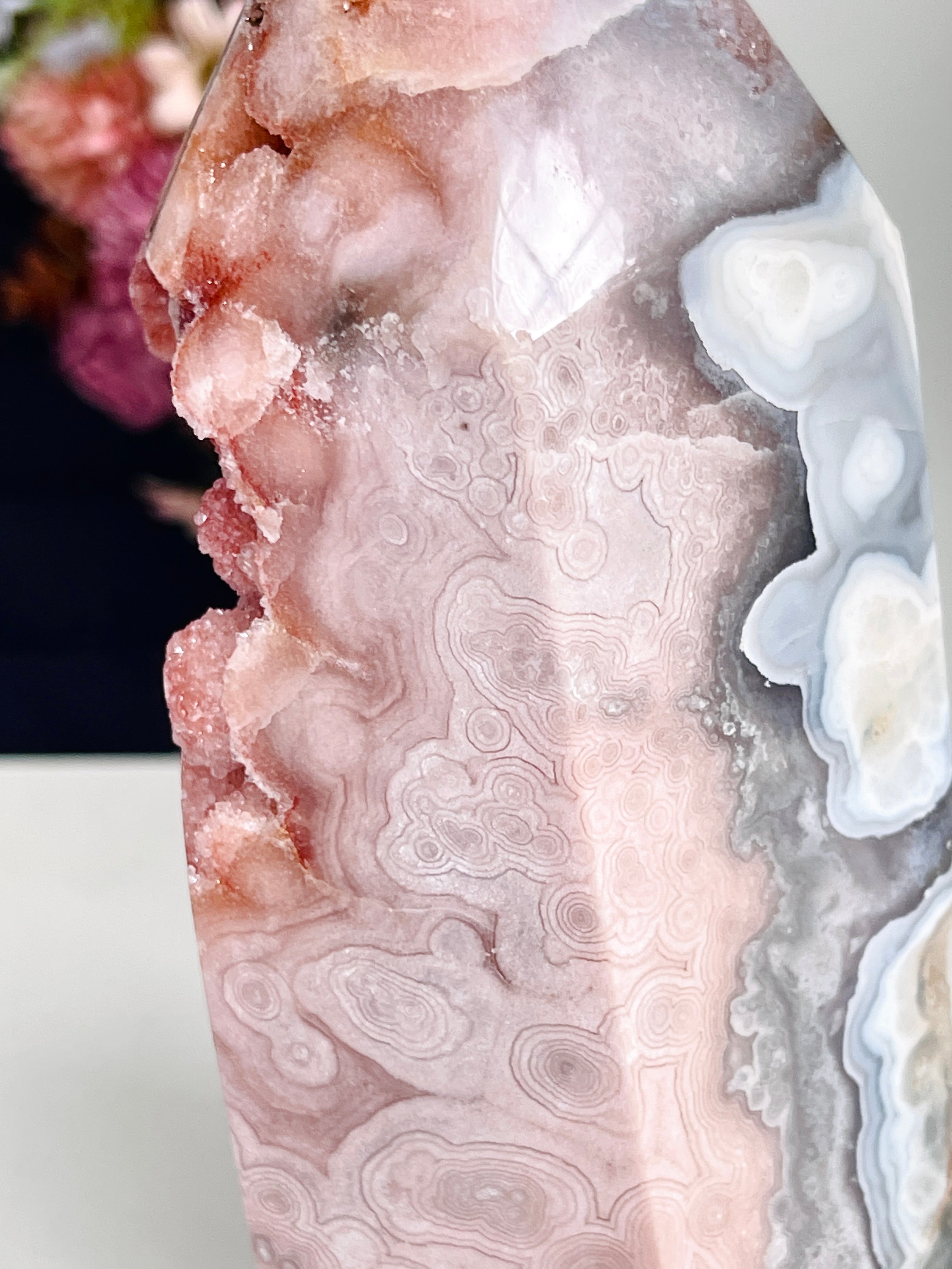 XXL Pink Amethyst Tower with Sparkling Druzy – 2.4kg Statement Crystal | Million Years Crystal