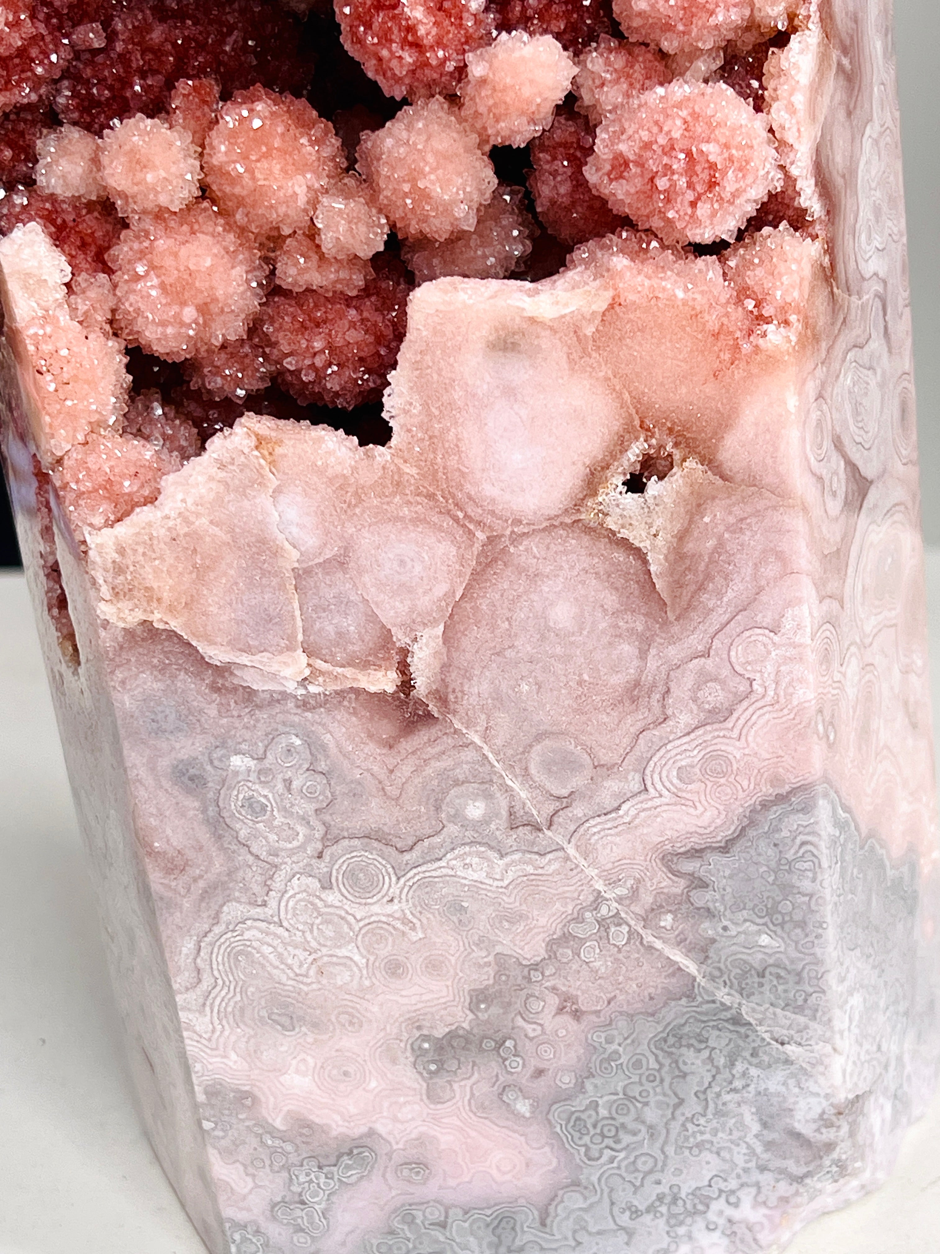 XXL Pink Amethyst Tower with Sparkling Druzy – 2.4kg Statement Crystal | Million Years Crystal