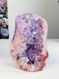Brazilian Pink Amethyst Freeform with Lilac Crystal Points, 3.053 kg