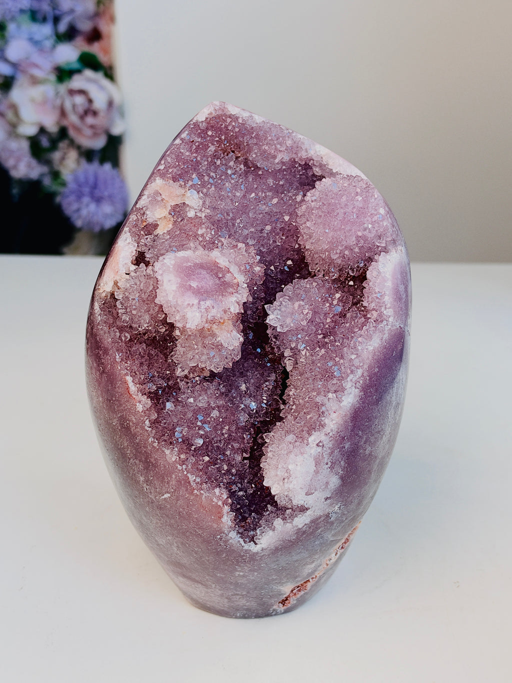 Brazilian Pink Amethyst Freeform with Druzy, 2.702 kg
